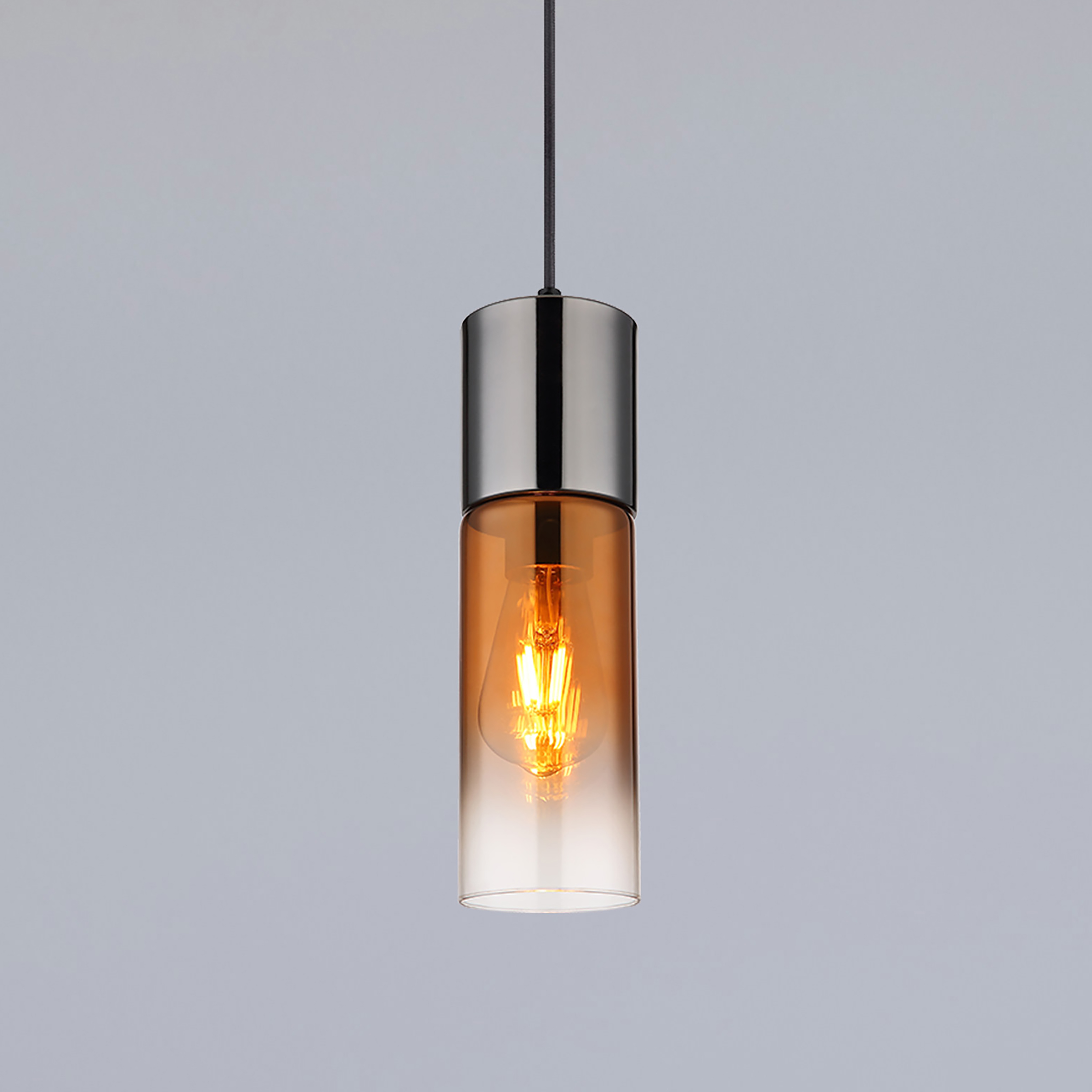 Pendant light Annika TypeC 1-light iron colored glass orange