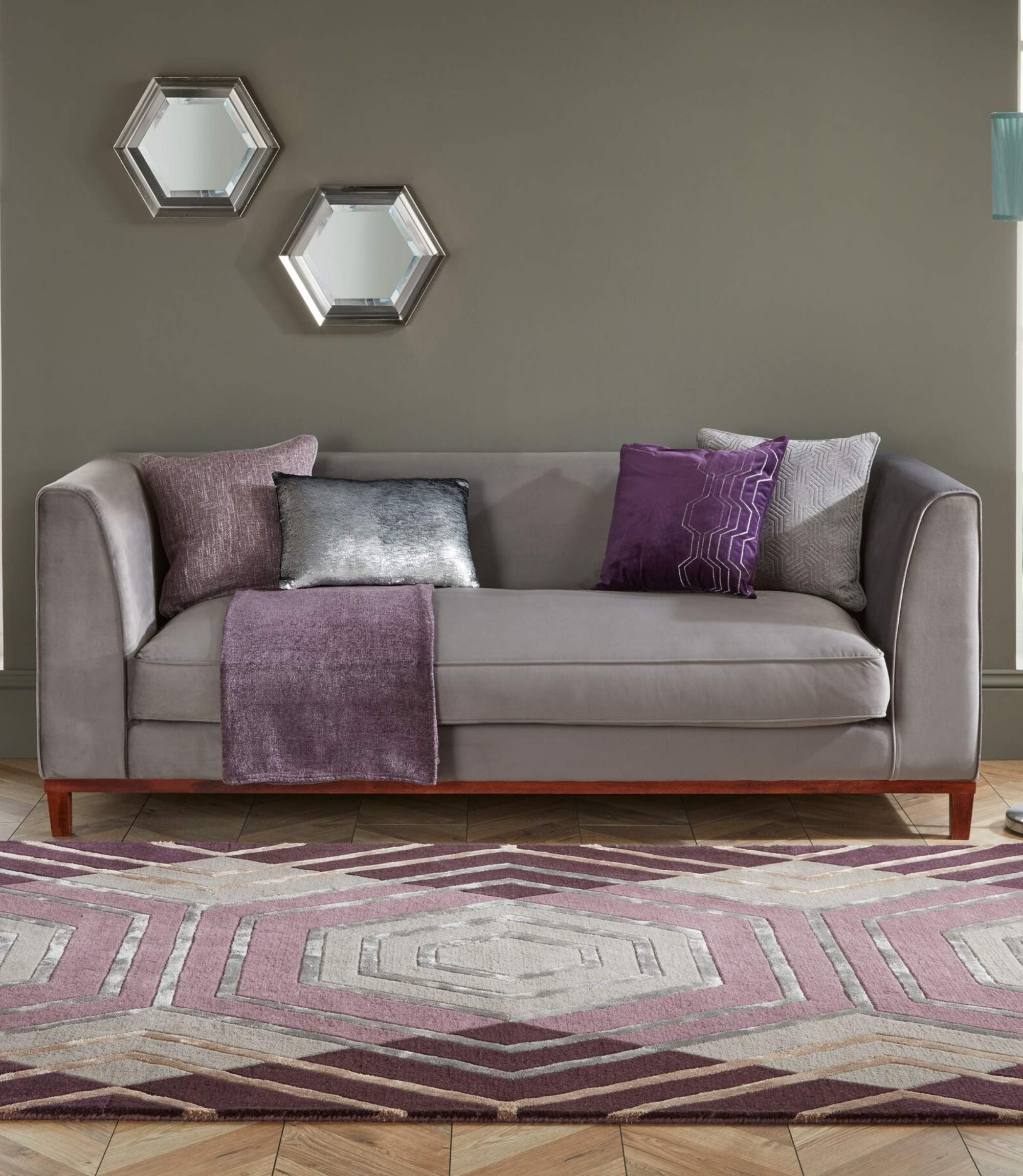 Wollmischteppich Architect Harlow Lila 120x170