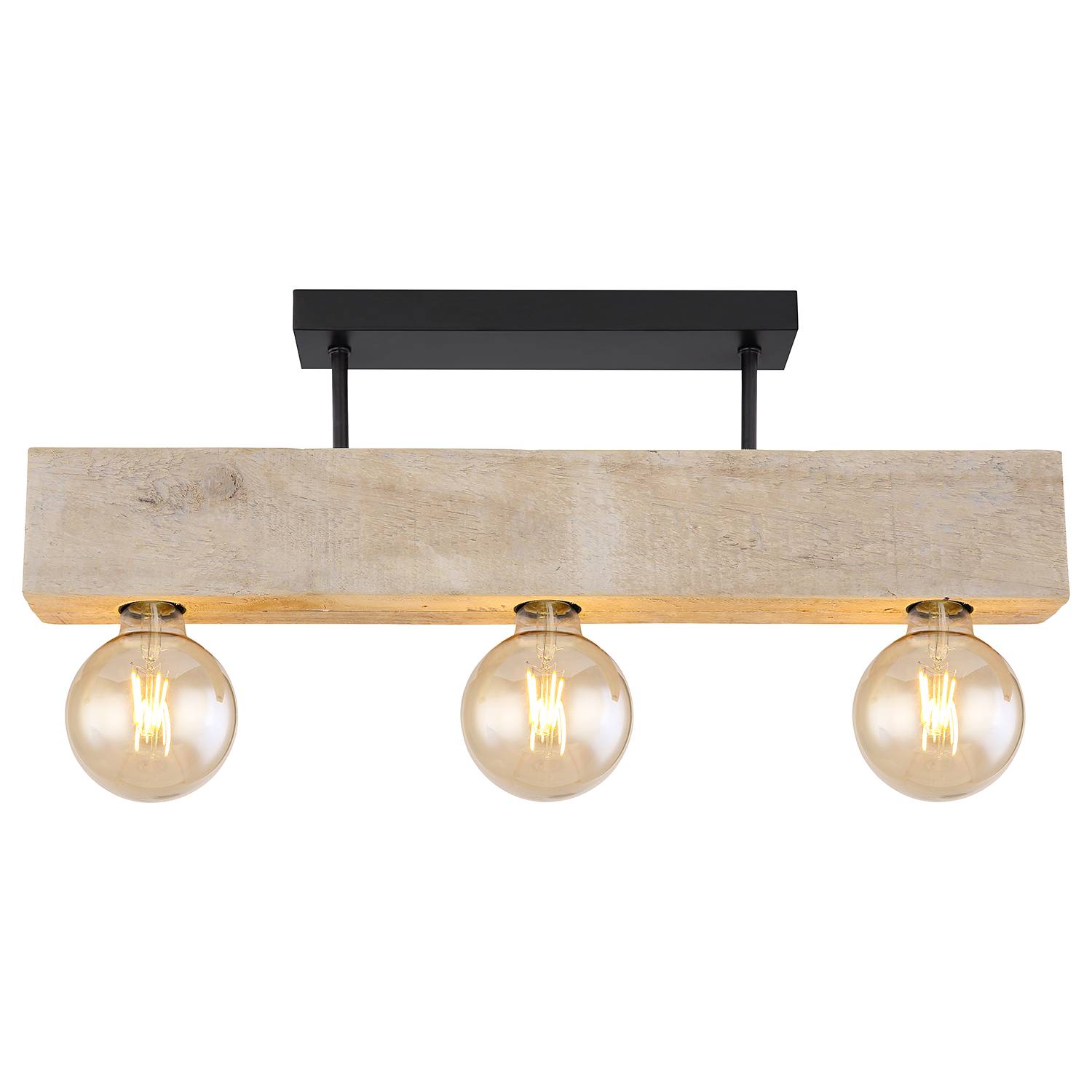 Adalie I Ceiling Light 3-bulb Solid Wood Iron