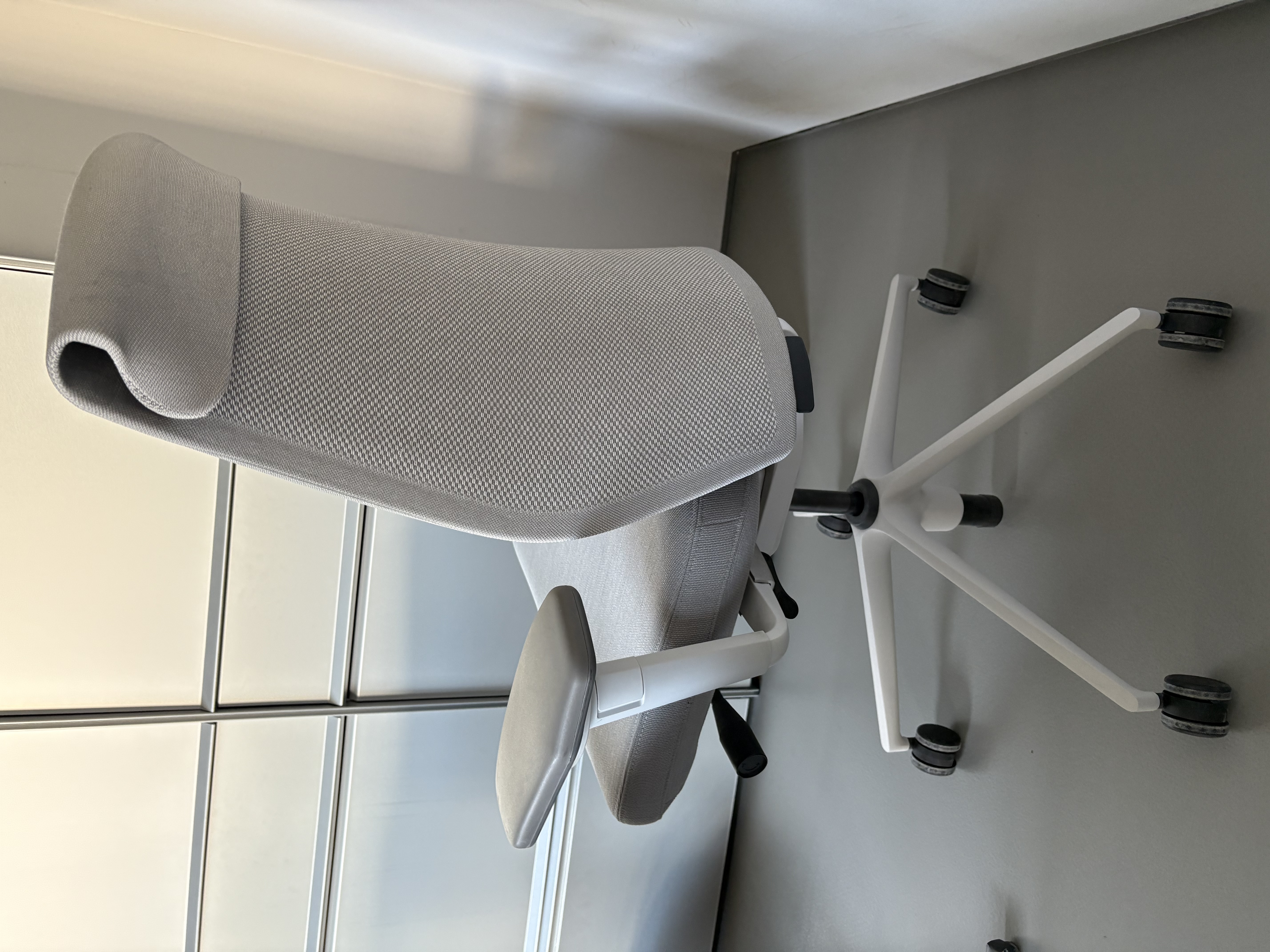 Bürodrehstuhl Aluminium Stoff Grau