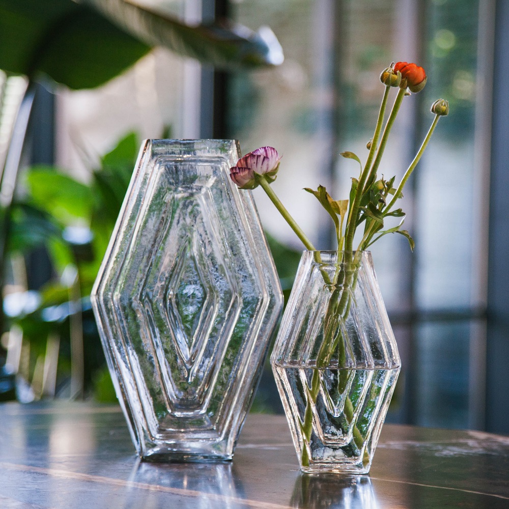 Infinite Hexagon Vase Glas Transparent