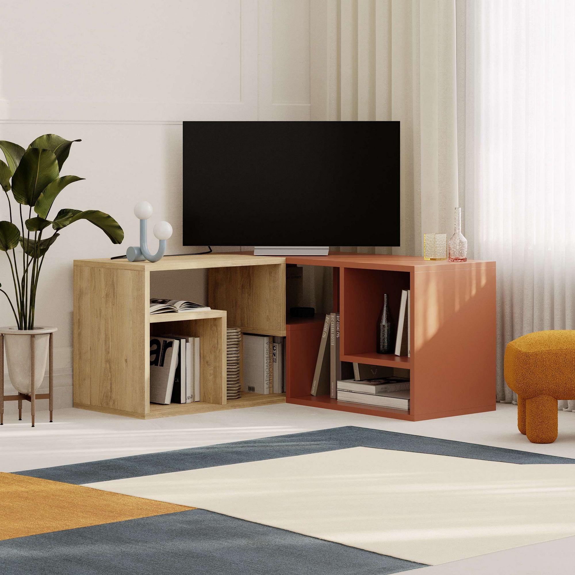 Glis lowboard wood veneer Sapphire cinnamon