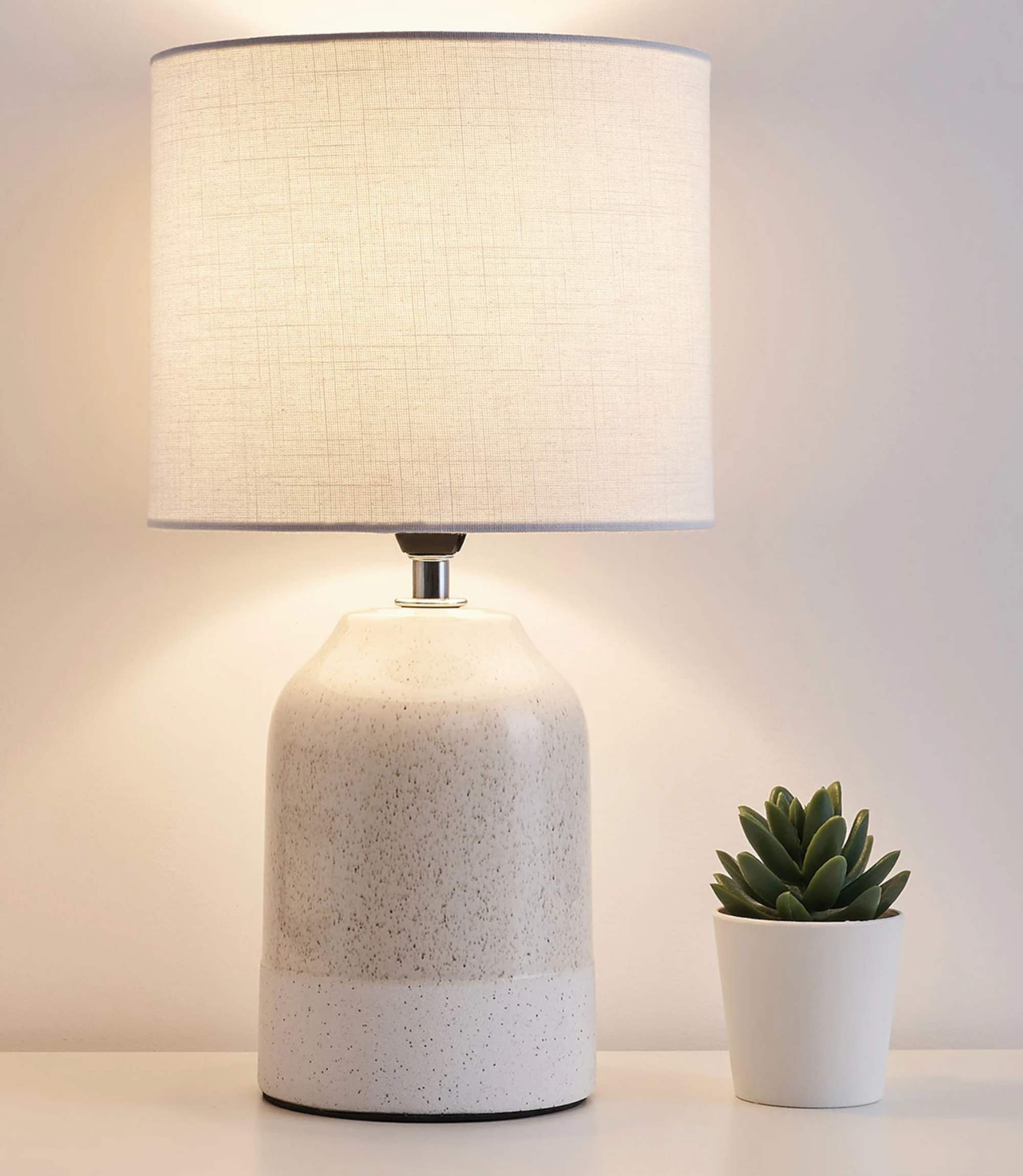 Table lamp 1-flame mixed fabric ceramic