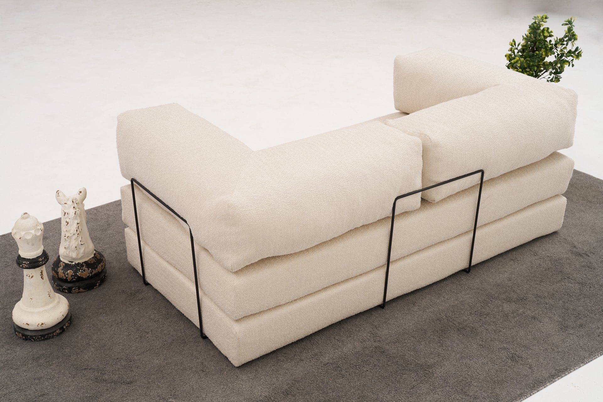 Comfort Schlafsofa 2-Sitzer Creme