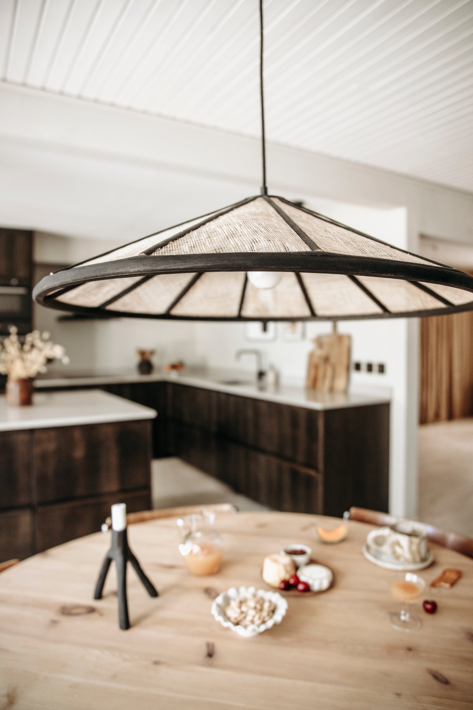 Akira Pendant Lamp Linen Black Natural Ø 70cm