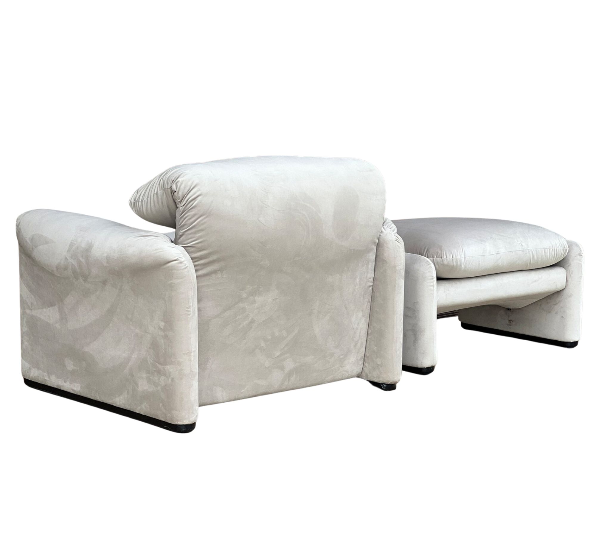 Vintage Maralunga Lounge Chair & Ottoman V. Magistretti Grau