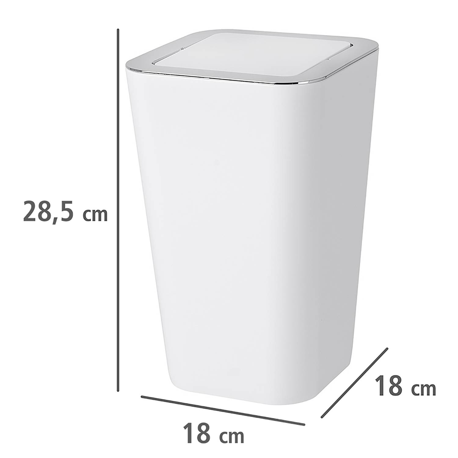 Candy Swing Lid Bin Polystyrene ABS 6 L White