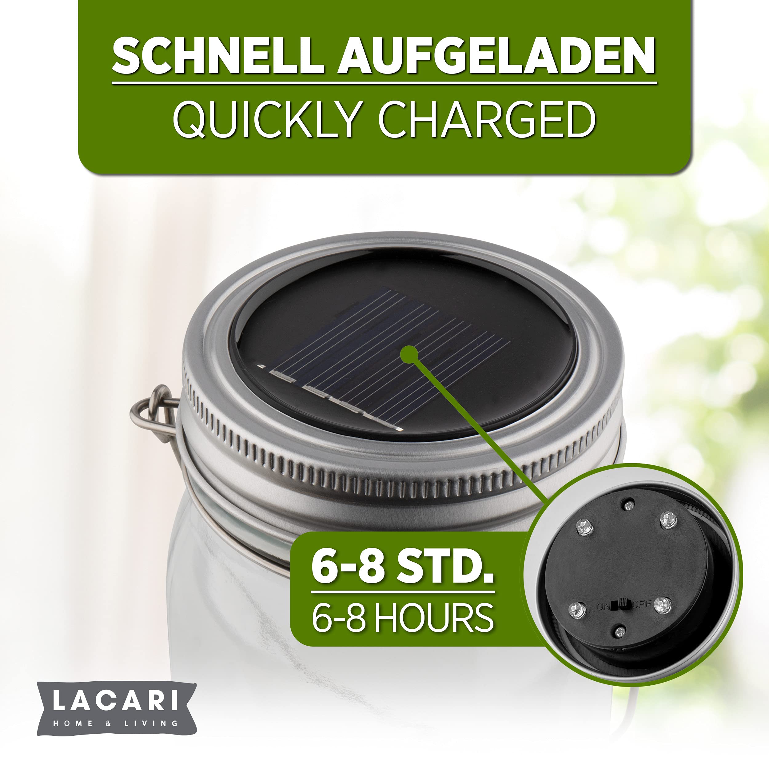 Solarlampen Glas LED