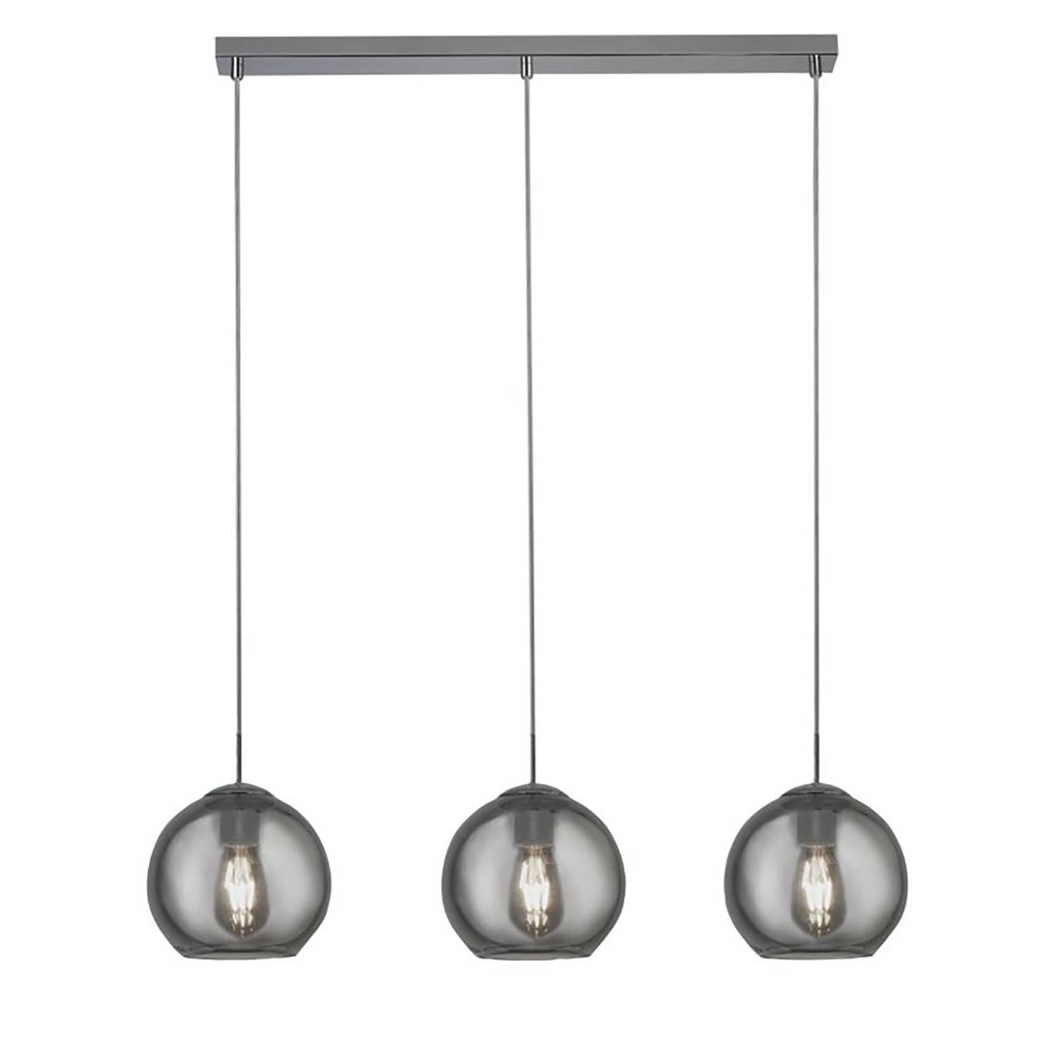 Pendelleuchte Pendants Rauchglas Stahl Grau
