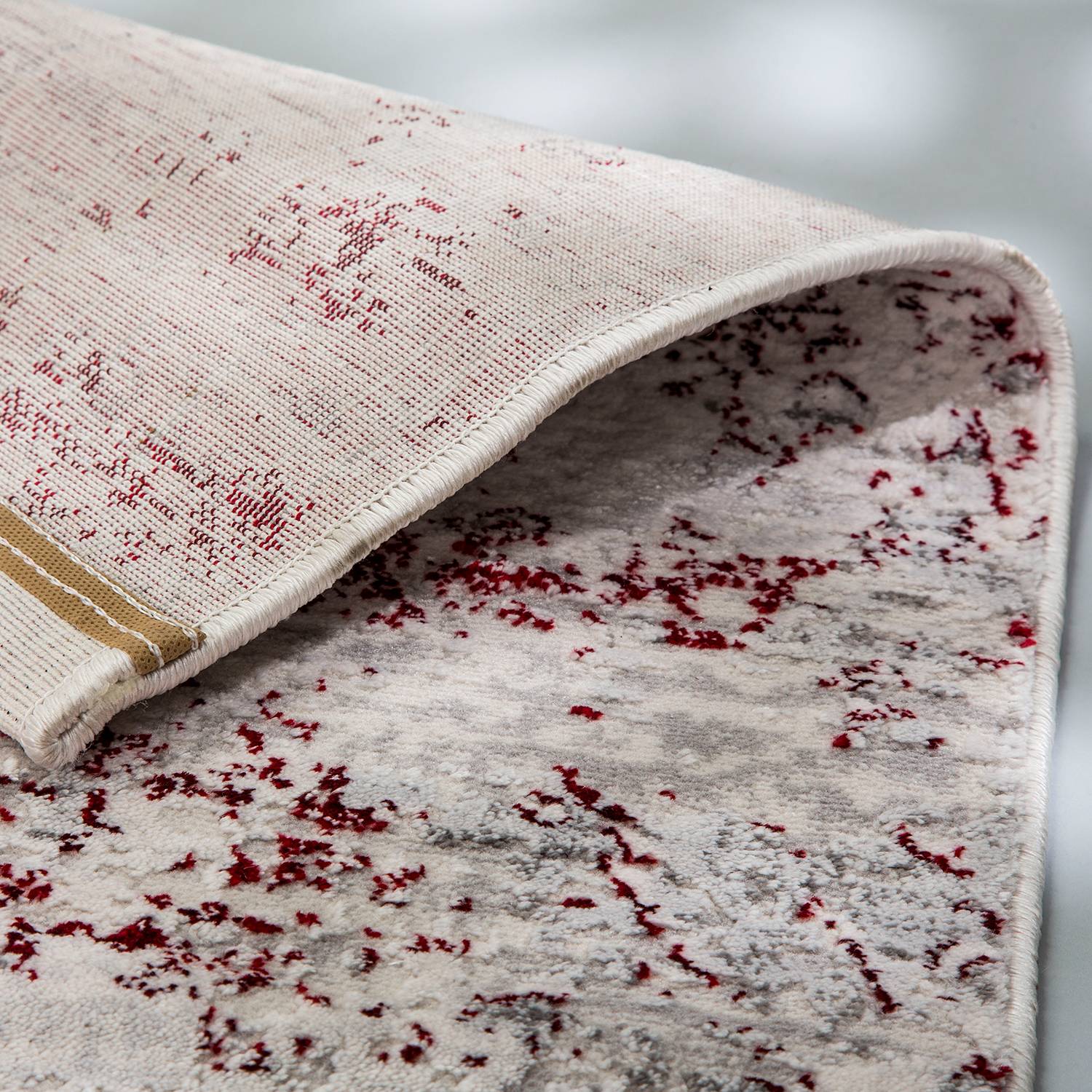 Noa I Kurzflorteppich Rot Creme 80 x 150 cm