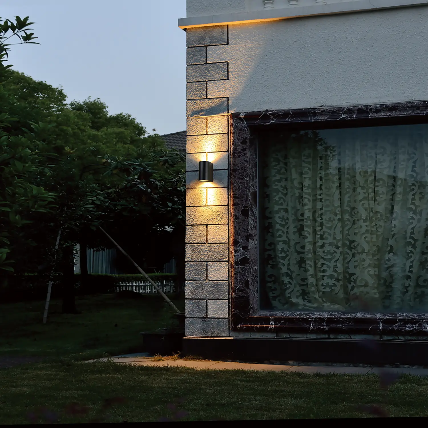 Outdoor Collection I LED-Wandleuchte 2-flammig Schwarz