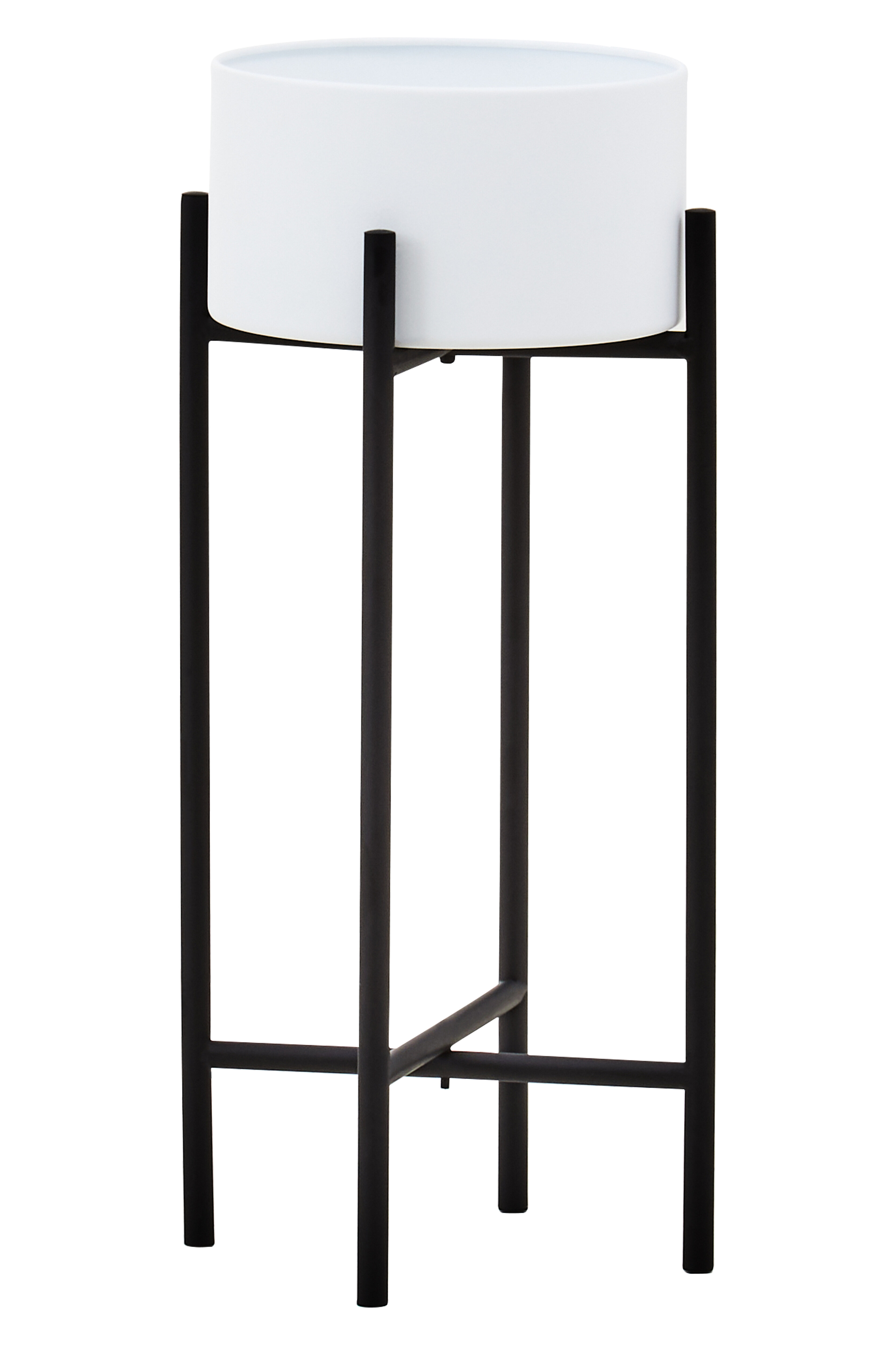 Trosa Kleine Weiß Schwarz Stand Blumentopf
