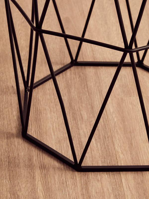Shalimar Octagonal Black Finish Beistelltisch
