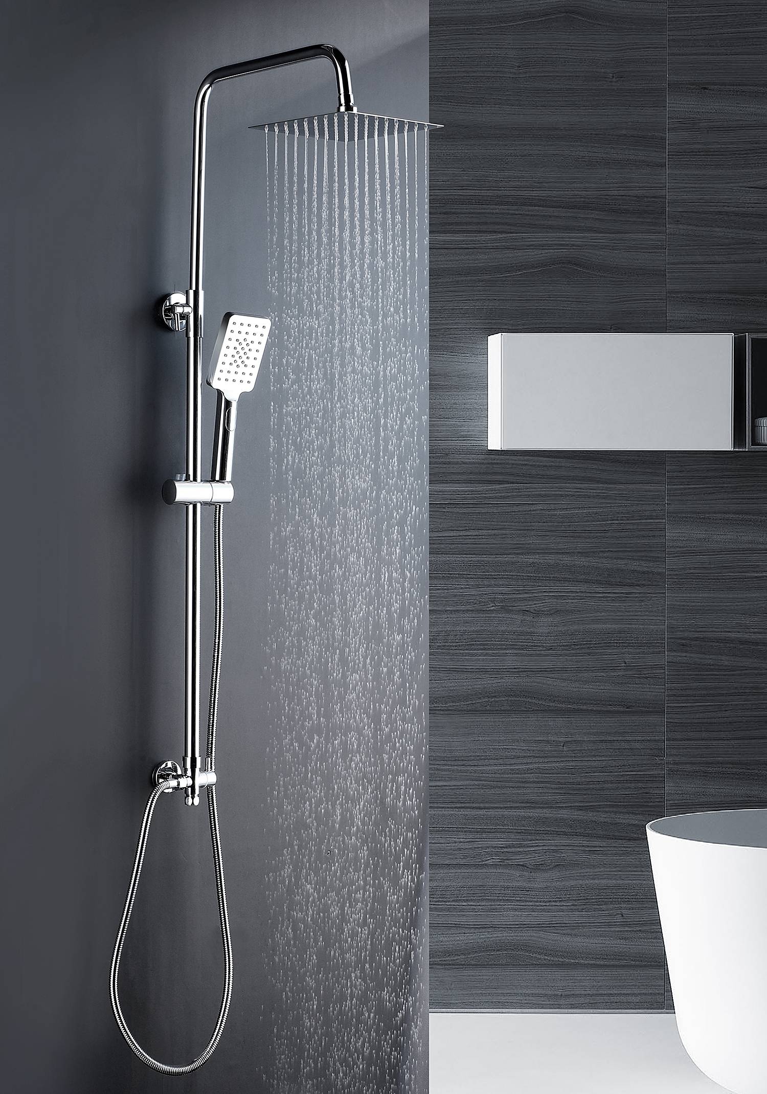 Shower system Bayala Square Silver