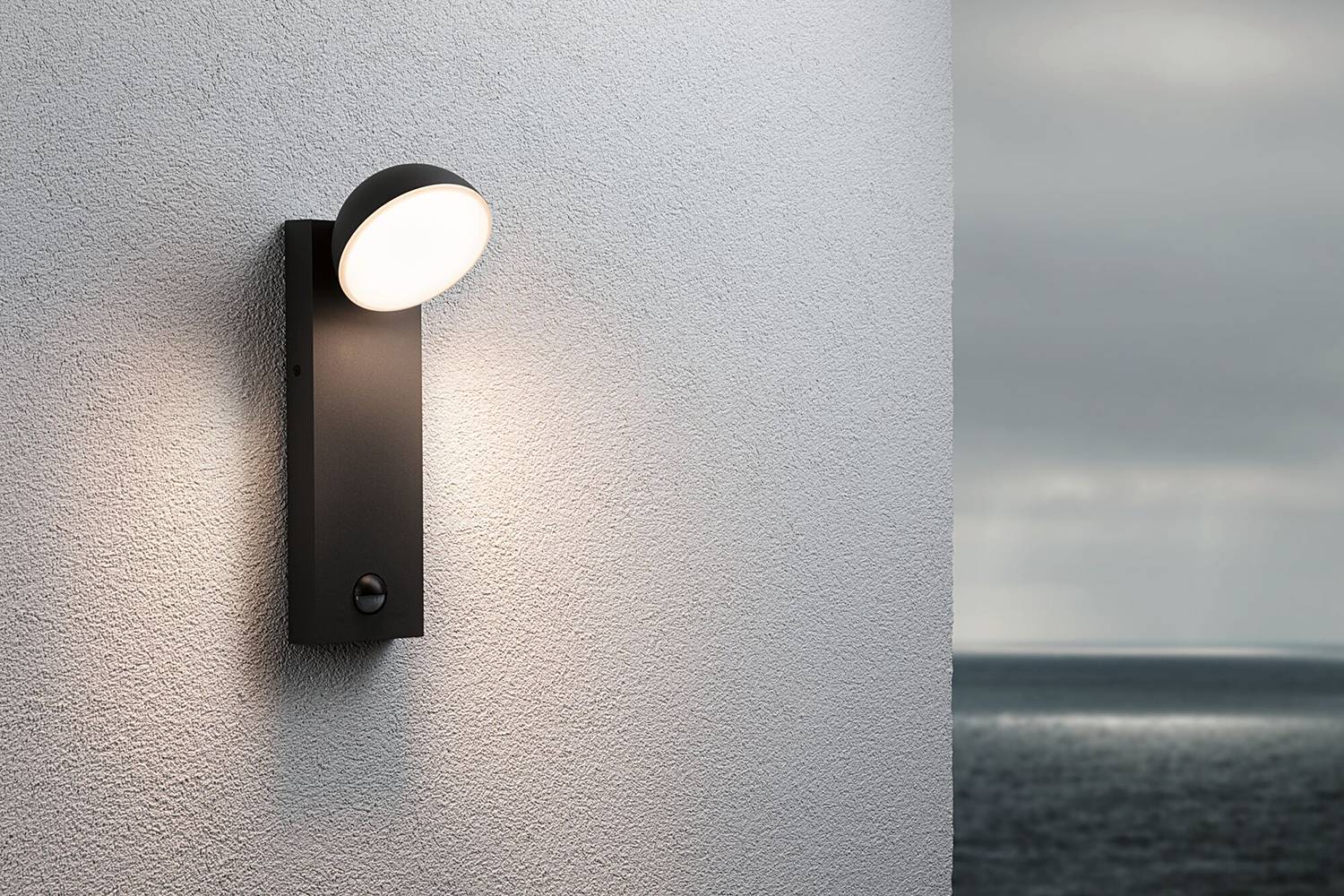 Puka Wandleuchte mit Sensor Aluminium Grau 1-flammig