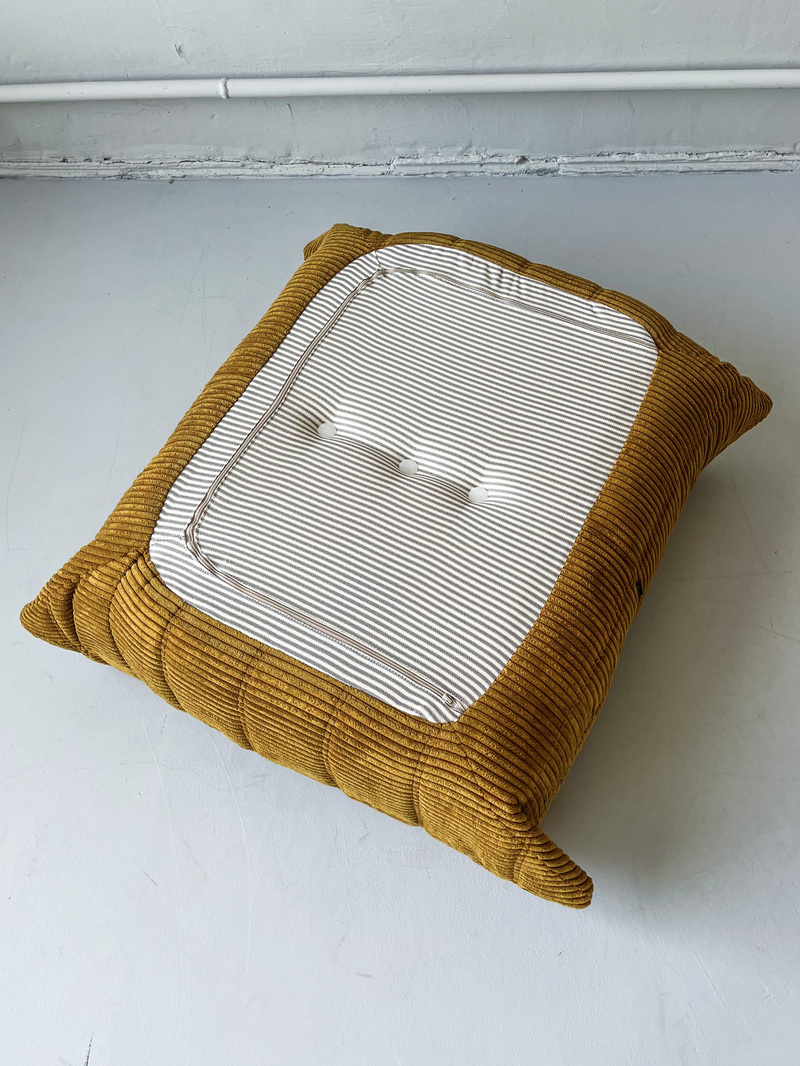 Togo Armchair and Ottoman Set Cord Sand Brown