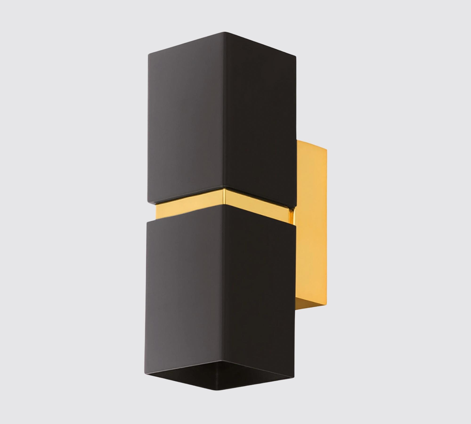 LED wall lamp Passa II Steel 2-flame Black / Gold