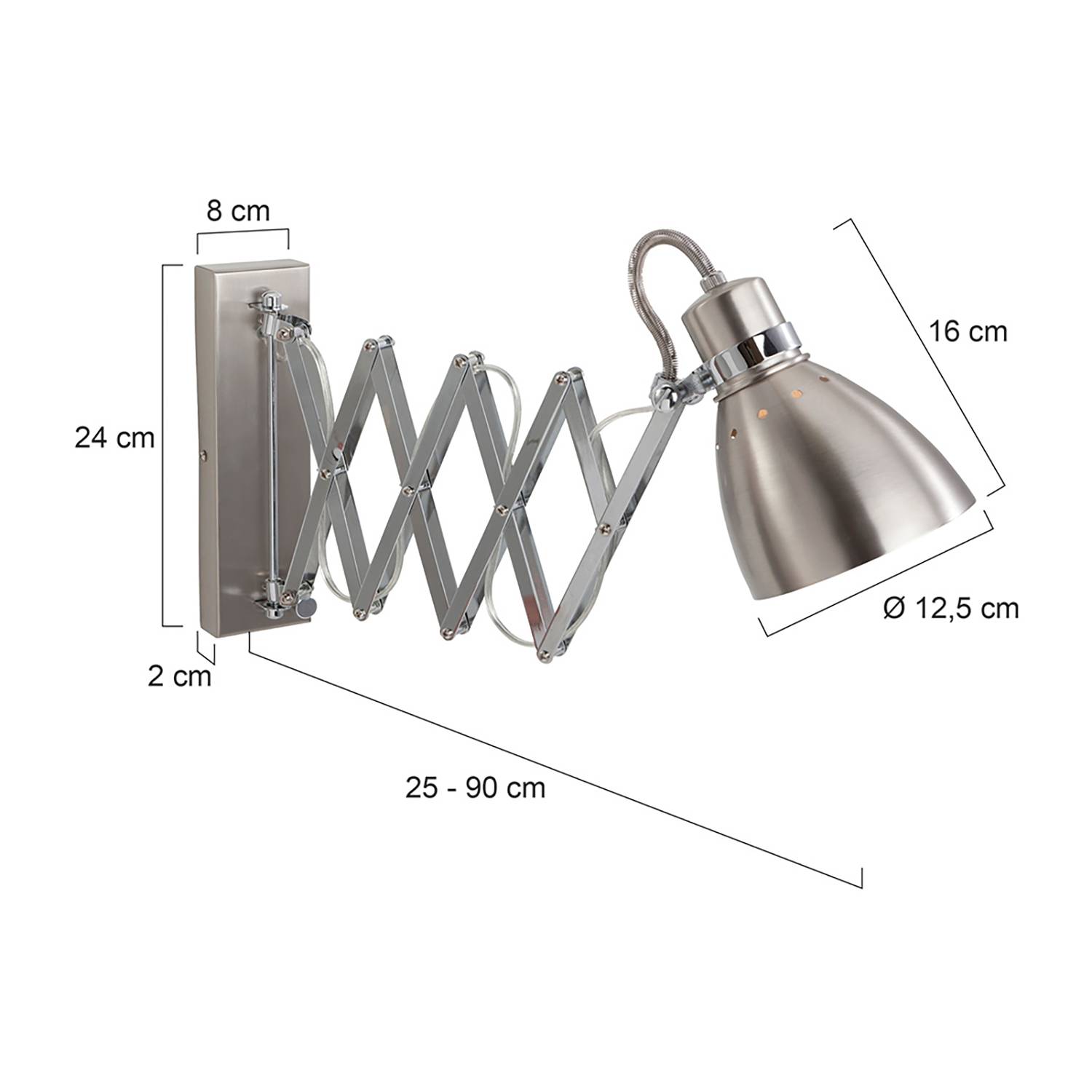 Spring Wandleuchte 1-flammig Nickel matt