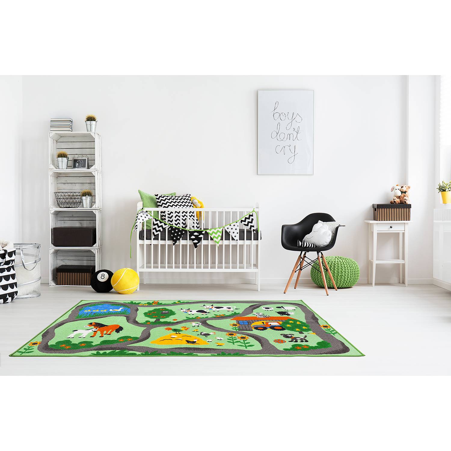 Kinderteppich Bauernhof Mehrfarbig