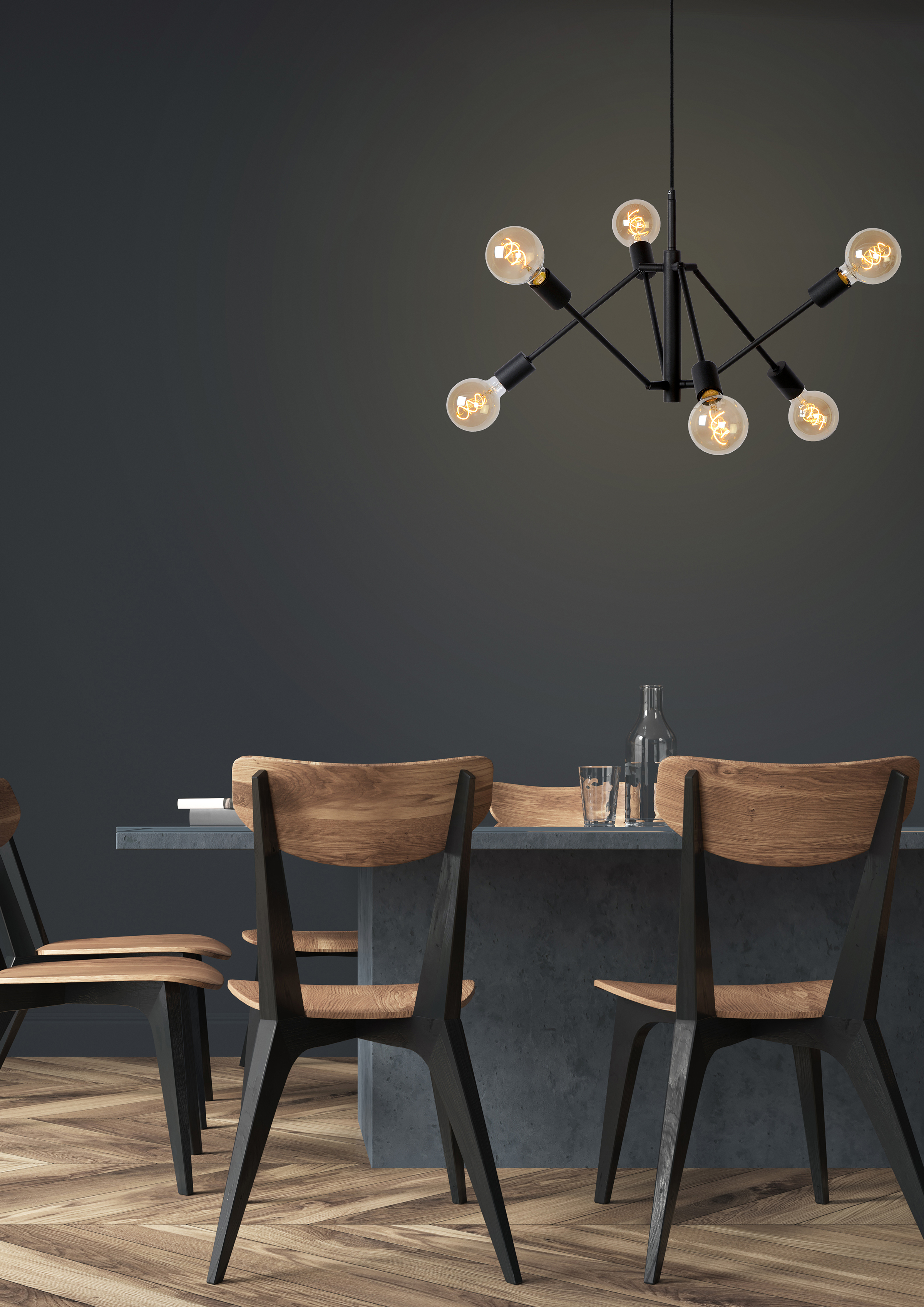 Lester Pendant Light Iron Black