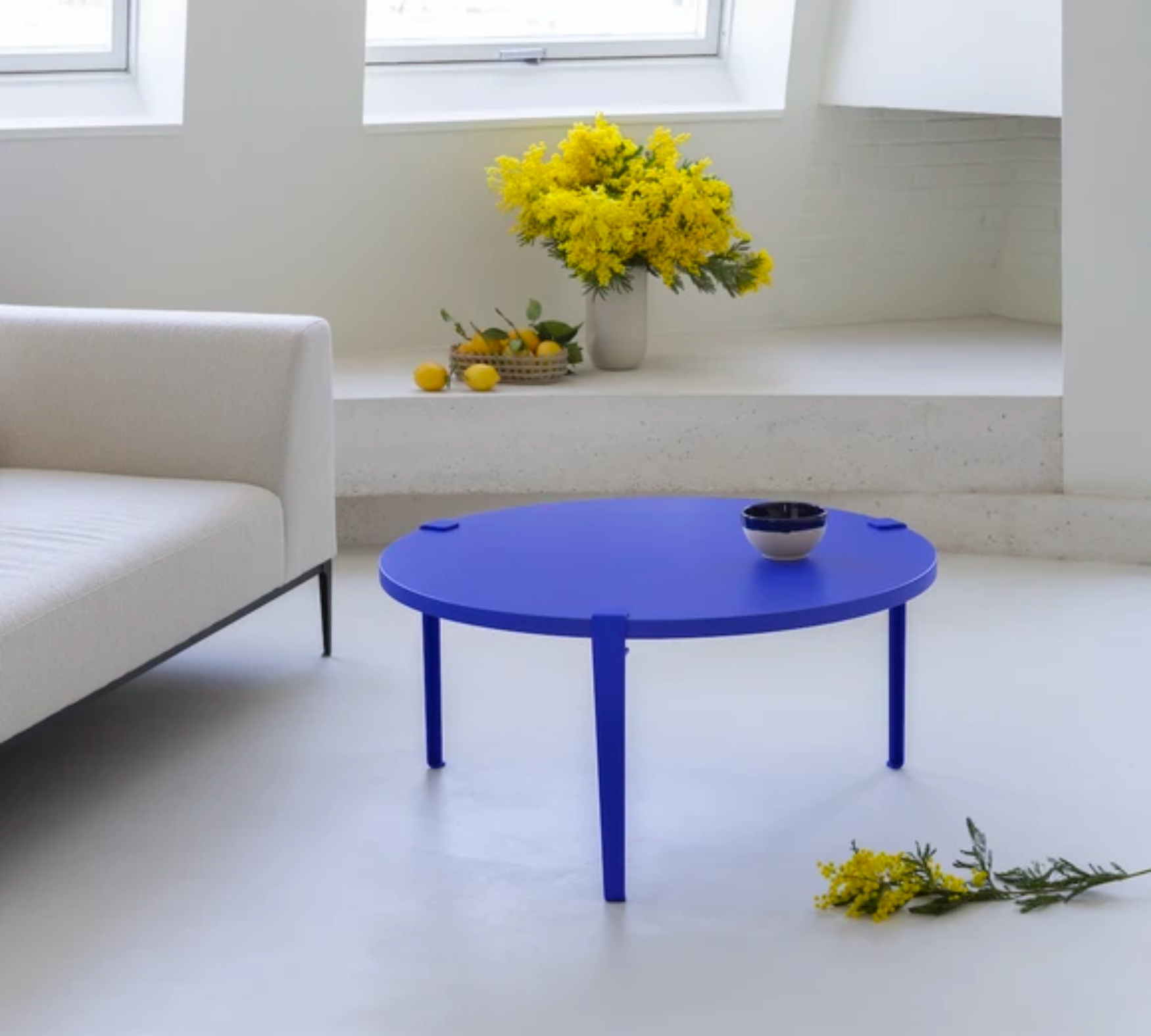 3x Tischbein Stahl Blau