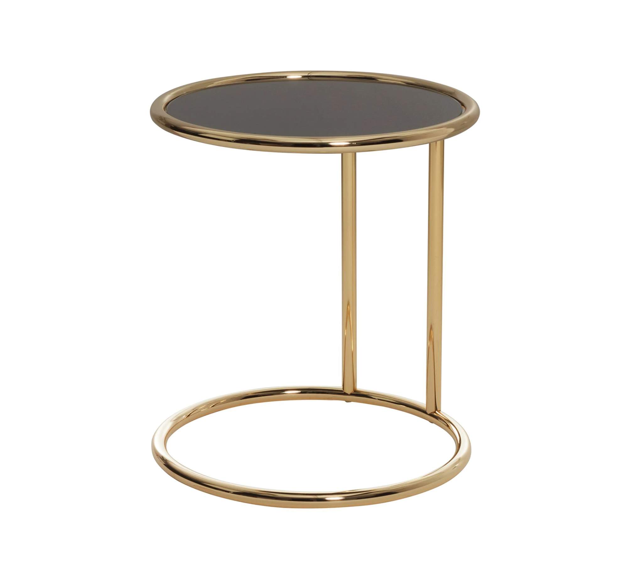 Beistelltisch Glas Metall Schwarz Gold