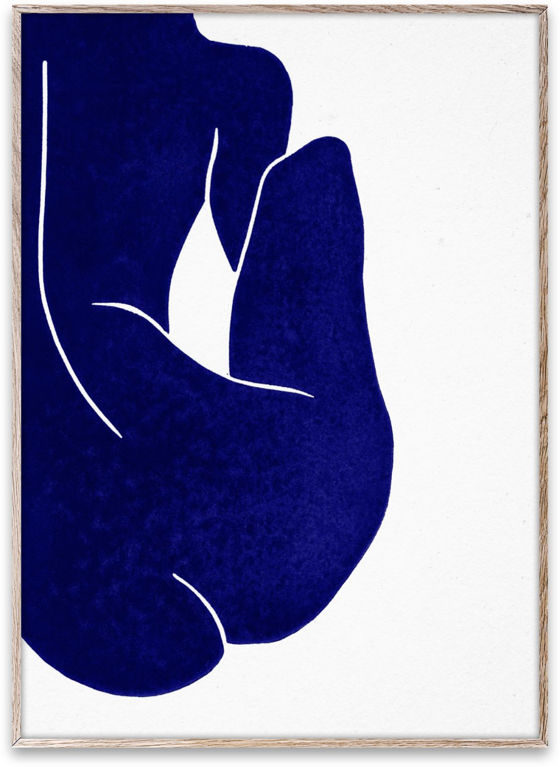 Linocut Kunstdruck Blau