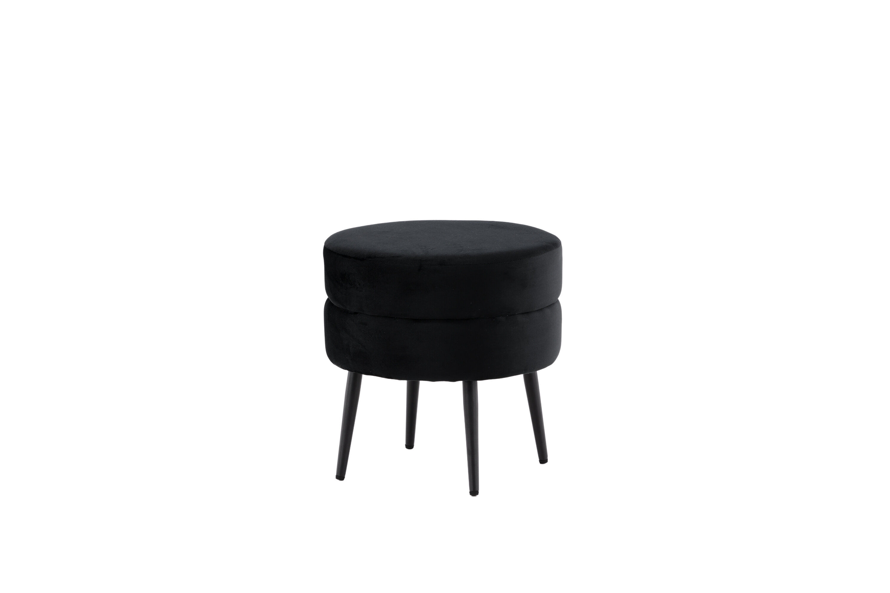 Pot Pouf Samt Schwarz Ø40cm