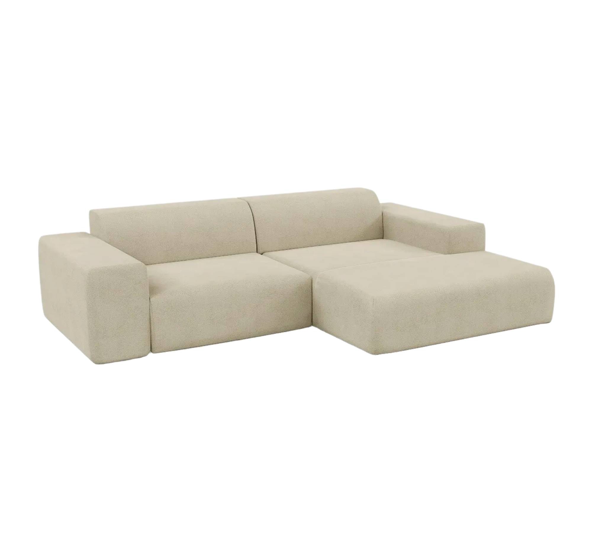 Pyllow Ecksofa Strukturstoff Cremebeige
