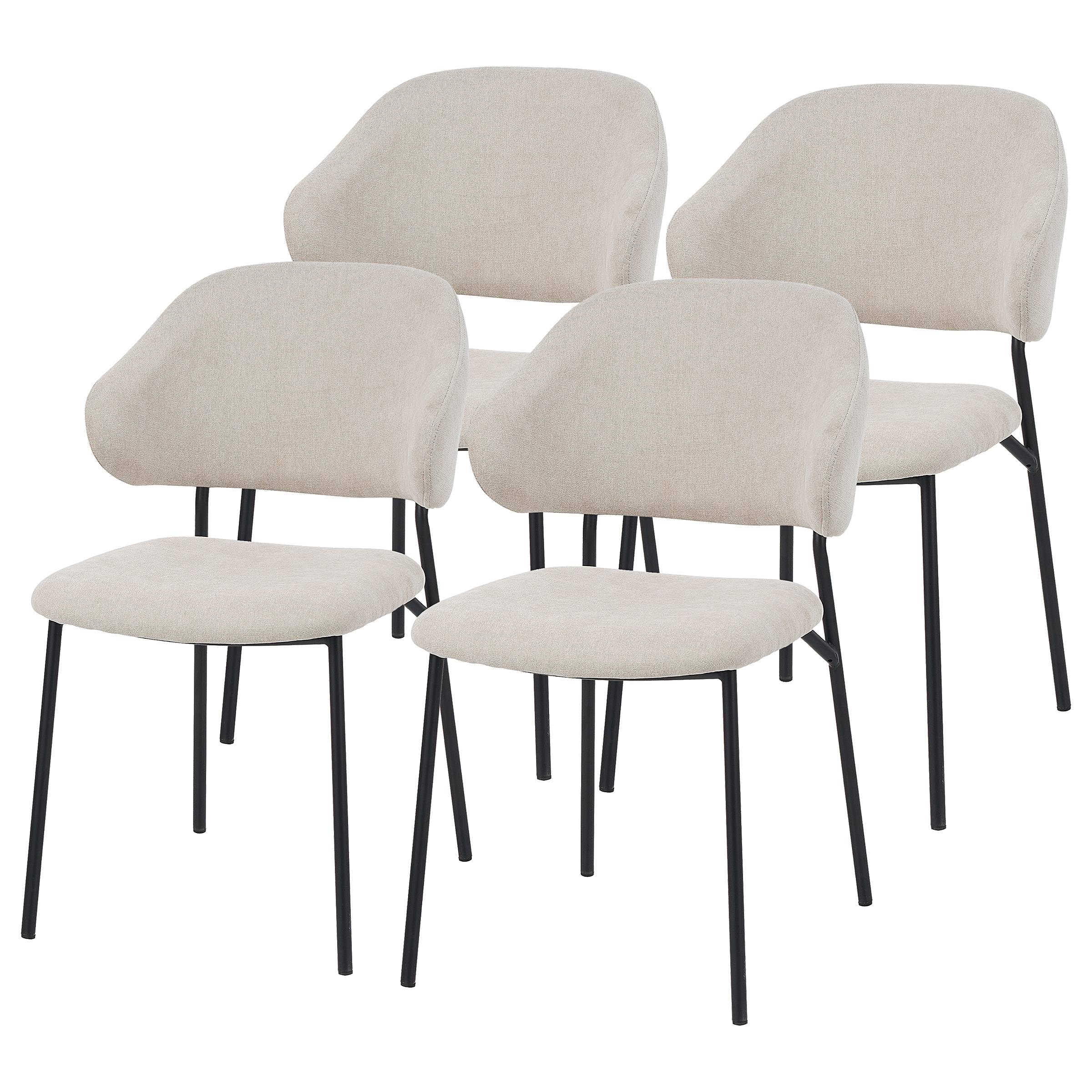 Upholstered chair Meramo set of 4 Beige