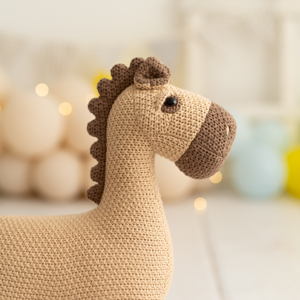 Pferd Mini Plüschtier Baumwolle Braun