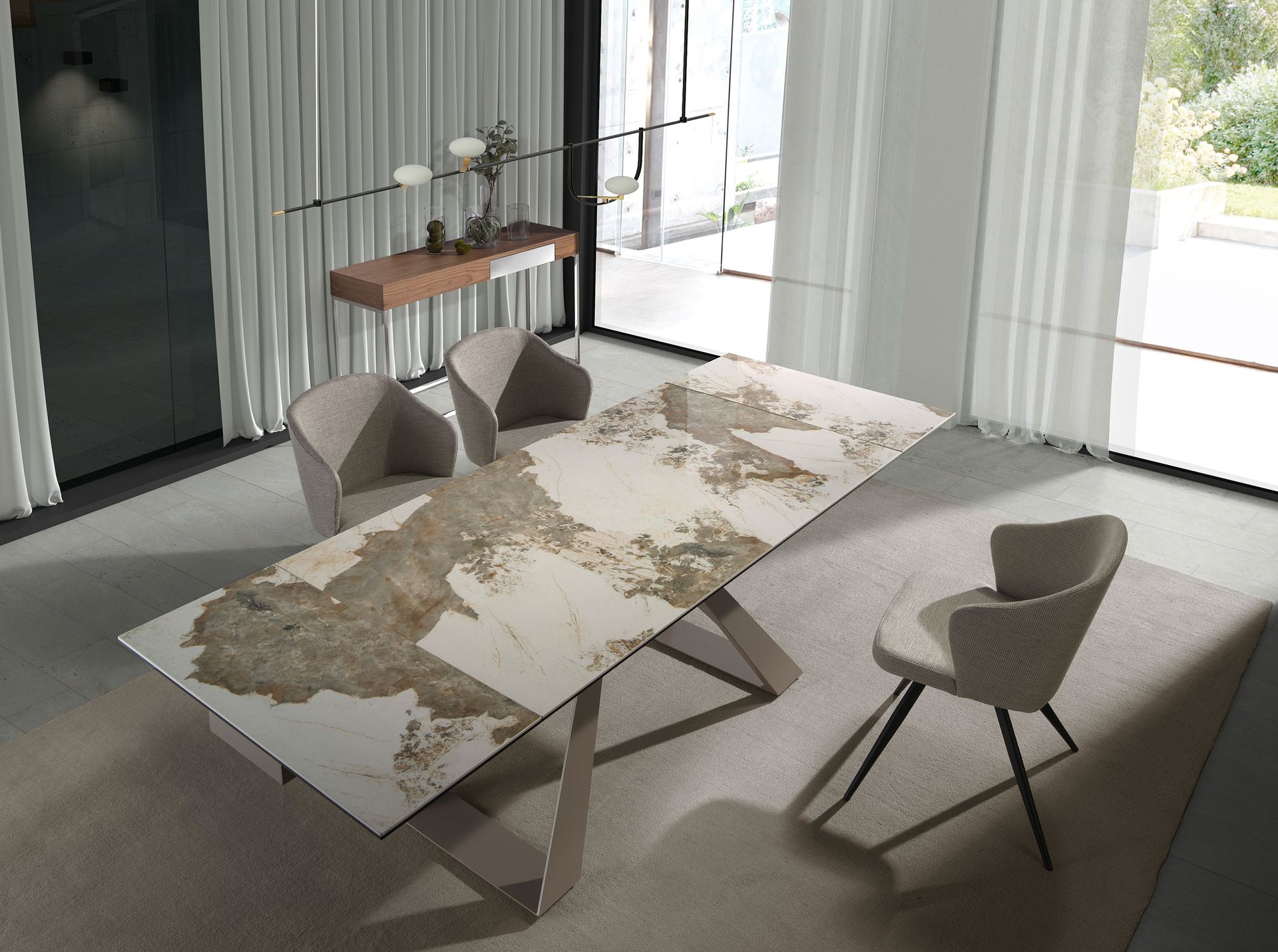 Armlehnstuhl Edelstahl Grau