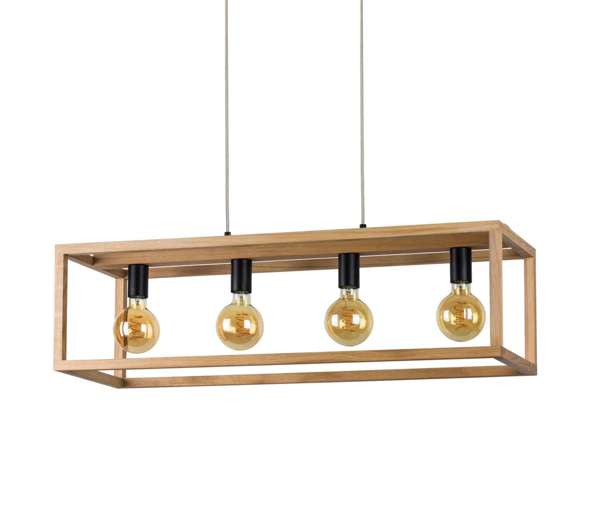 Pendelleuchte 4-flammig Holz