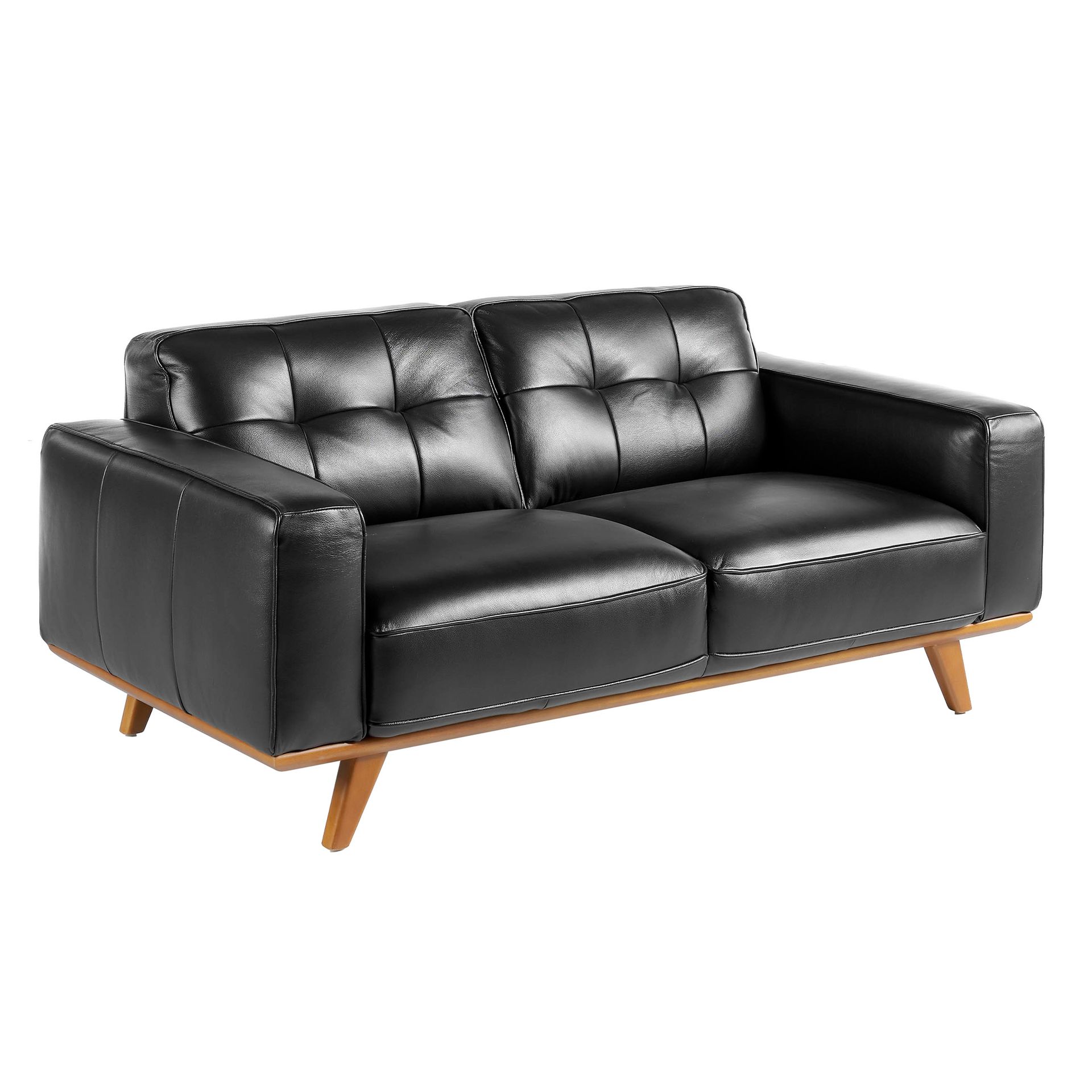 Chester Sofa 2-Sitzer Leder Schwarz