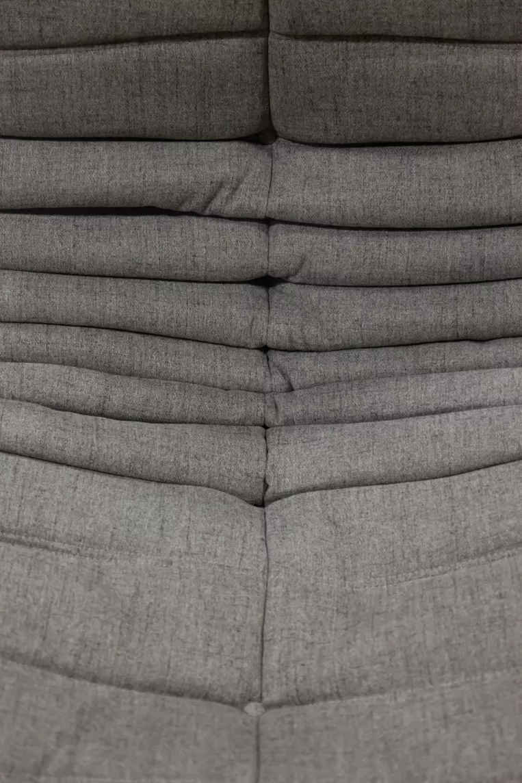 Togo armchair and ottoman set fabric warm grey