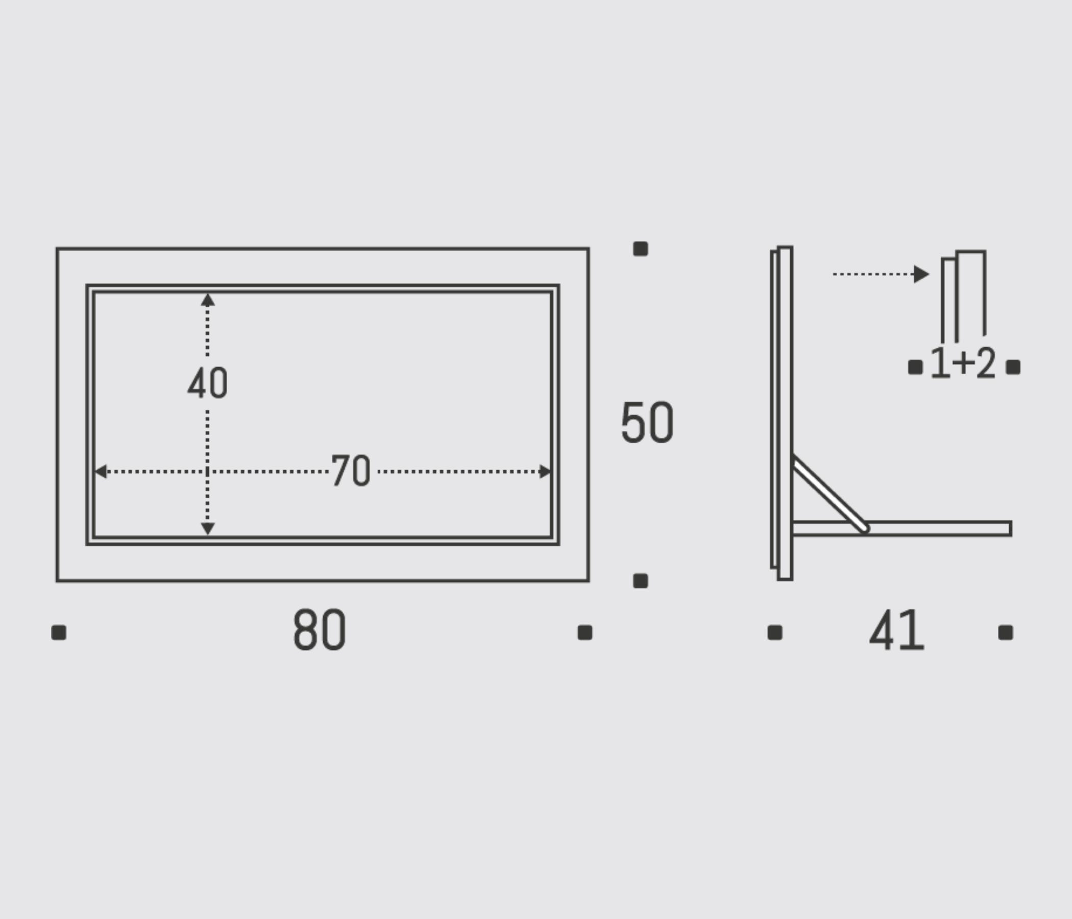 5x Fläpps Secretary 80x50 Black