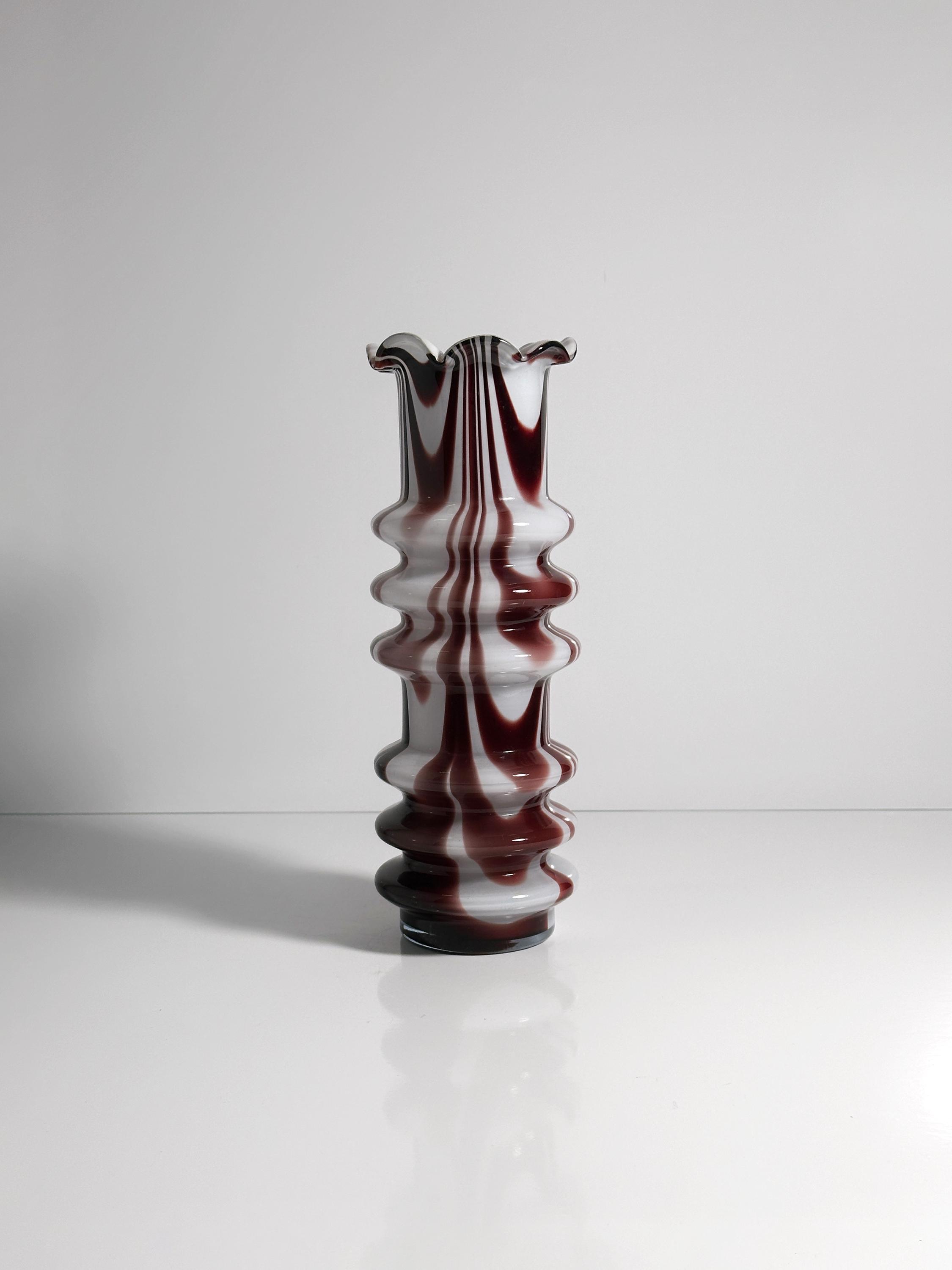 Vintage Vase Milchglas 1960er Jahre