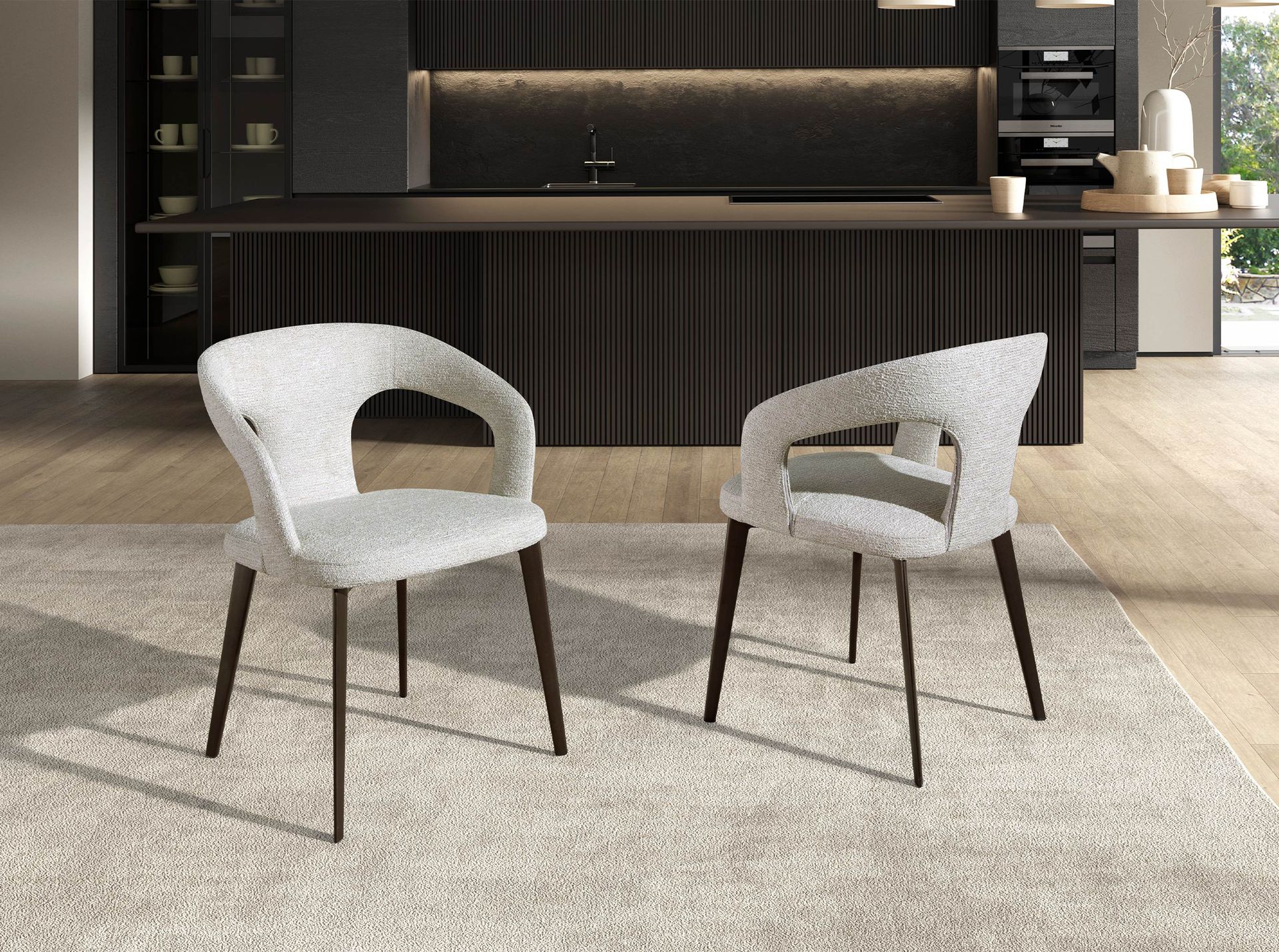 Dining chair textile white