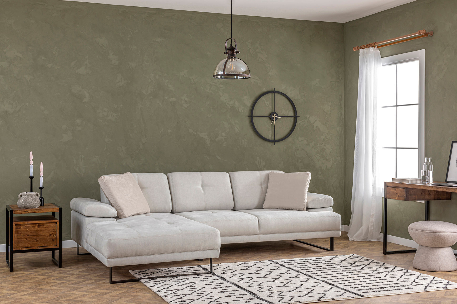 Mustang Sofa L Récamiere Links Beige