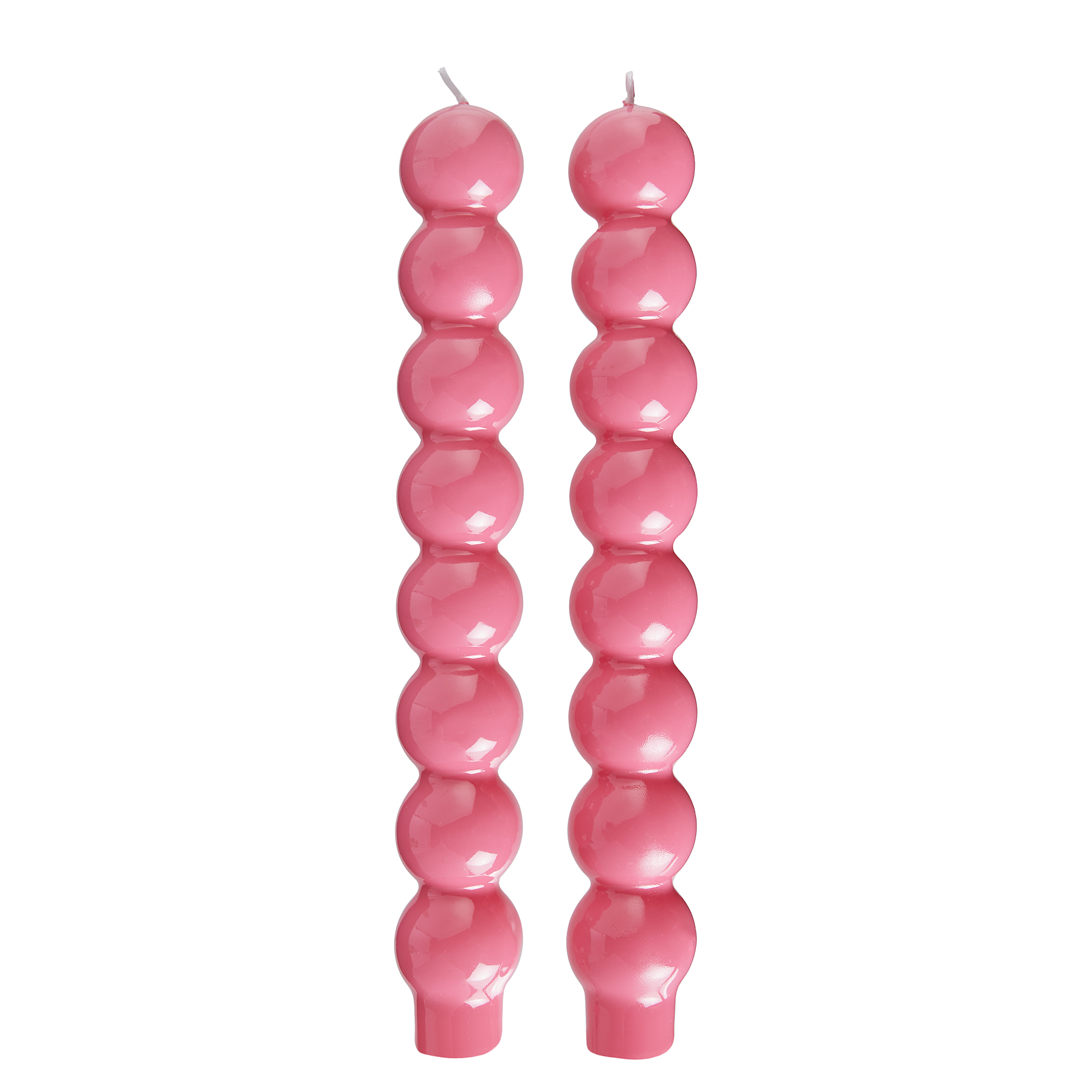 BUBBLES 2x Stabkerze-Set Pink