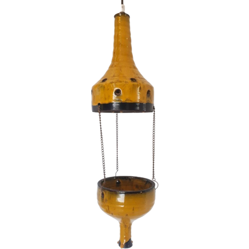 Vintage Pendelleuchte mit Blumentopf Keramik 1960er Jahre
