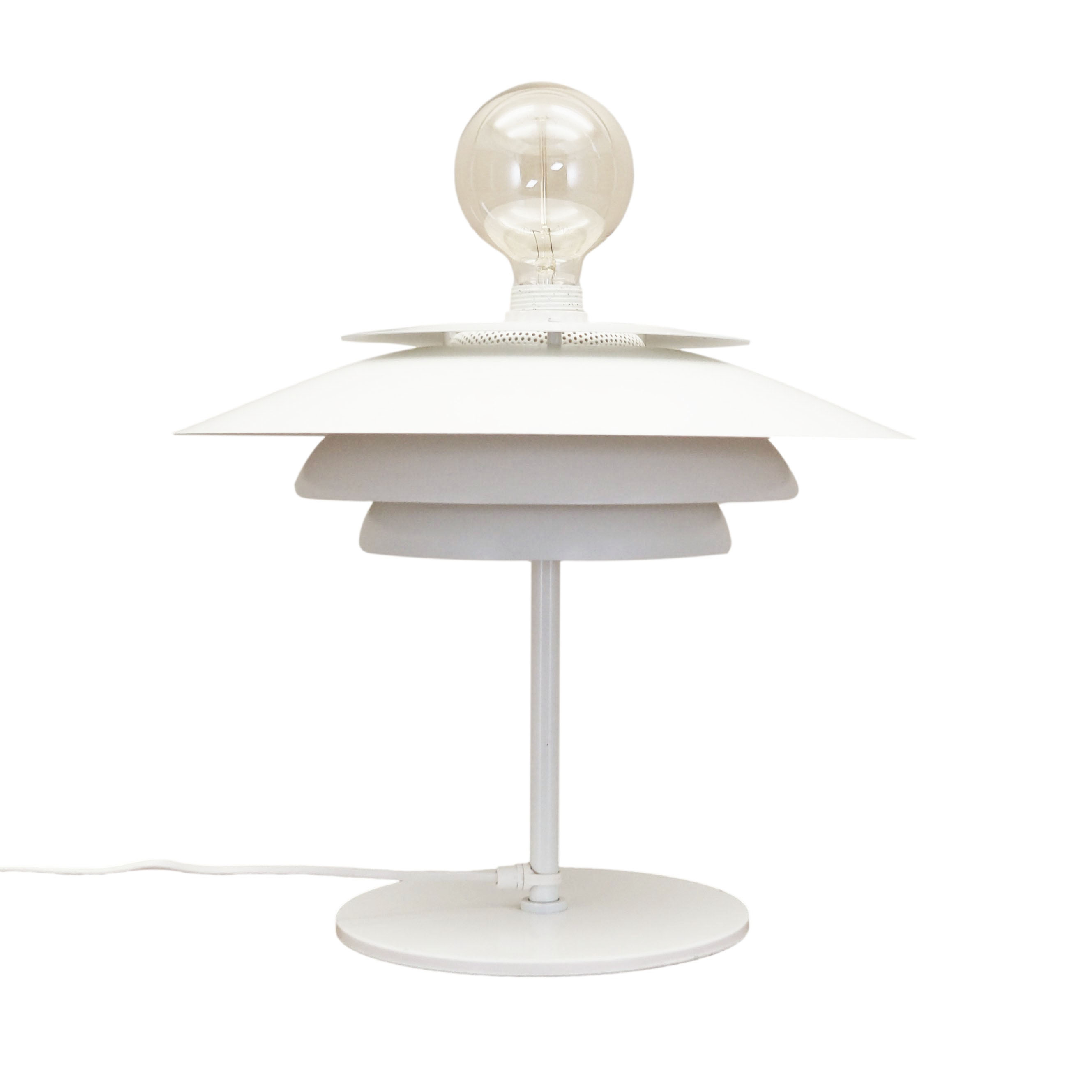 Lampada da tavolo metallo bianco anni '70