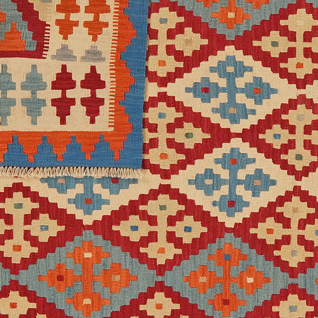 Kilim Gashgai Teppich Wolle Mehrfarbig
