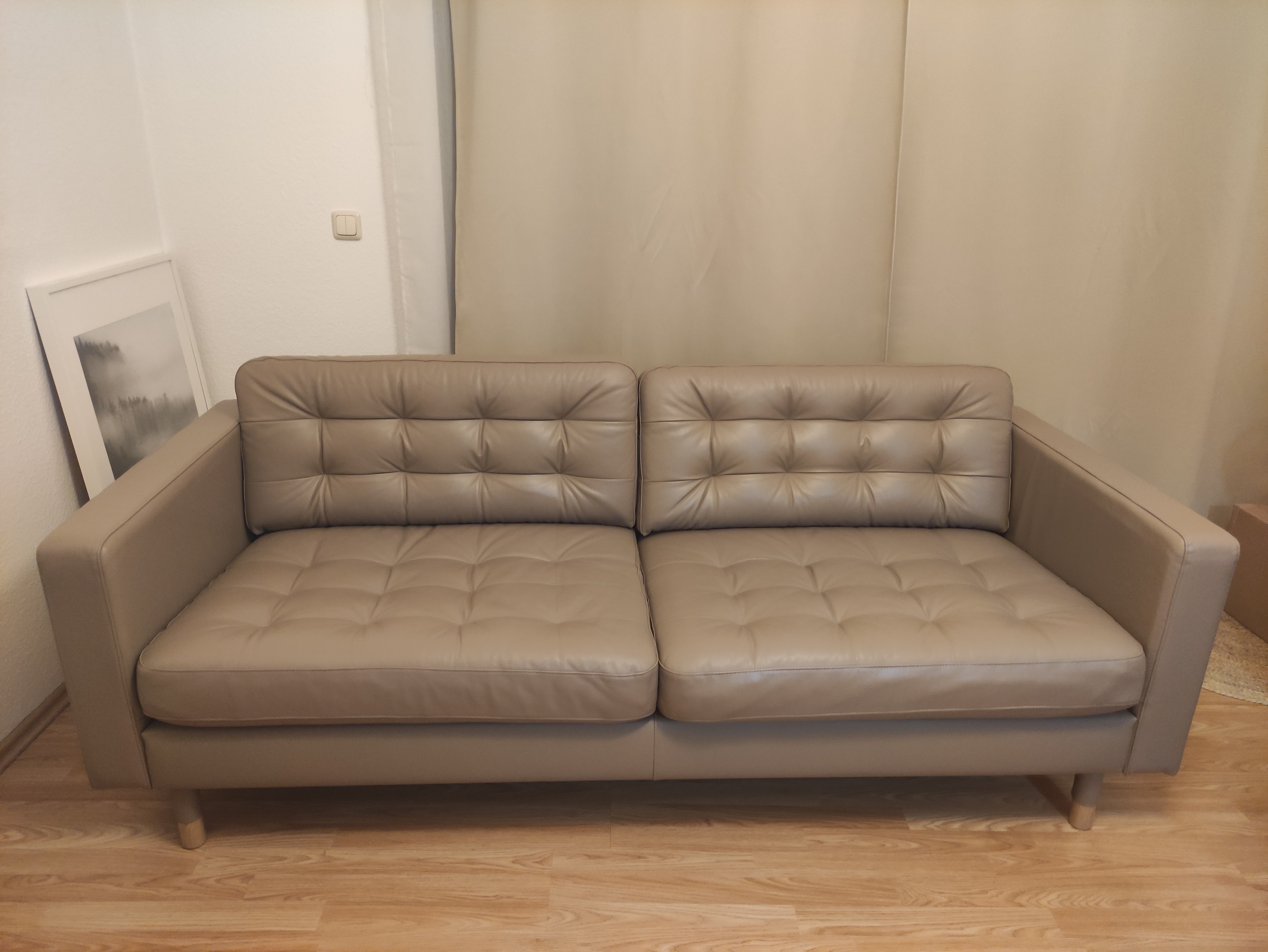 Landskrona Sofa 3-Sitzer Leder Beige