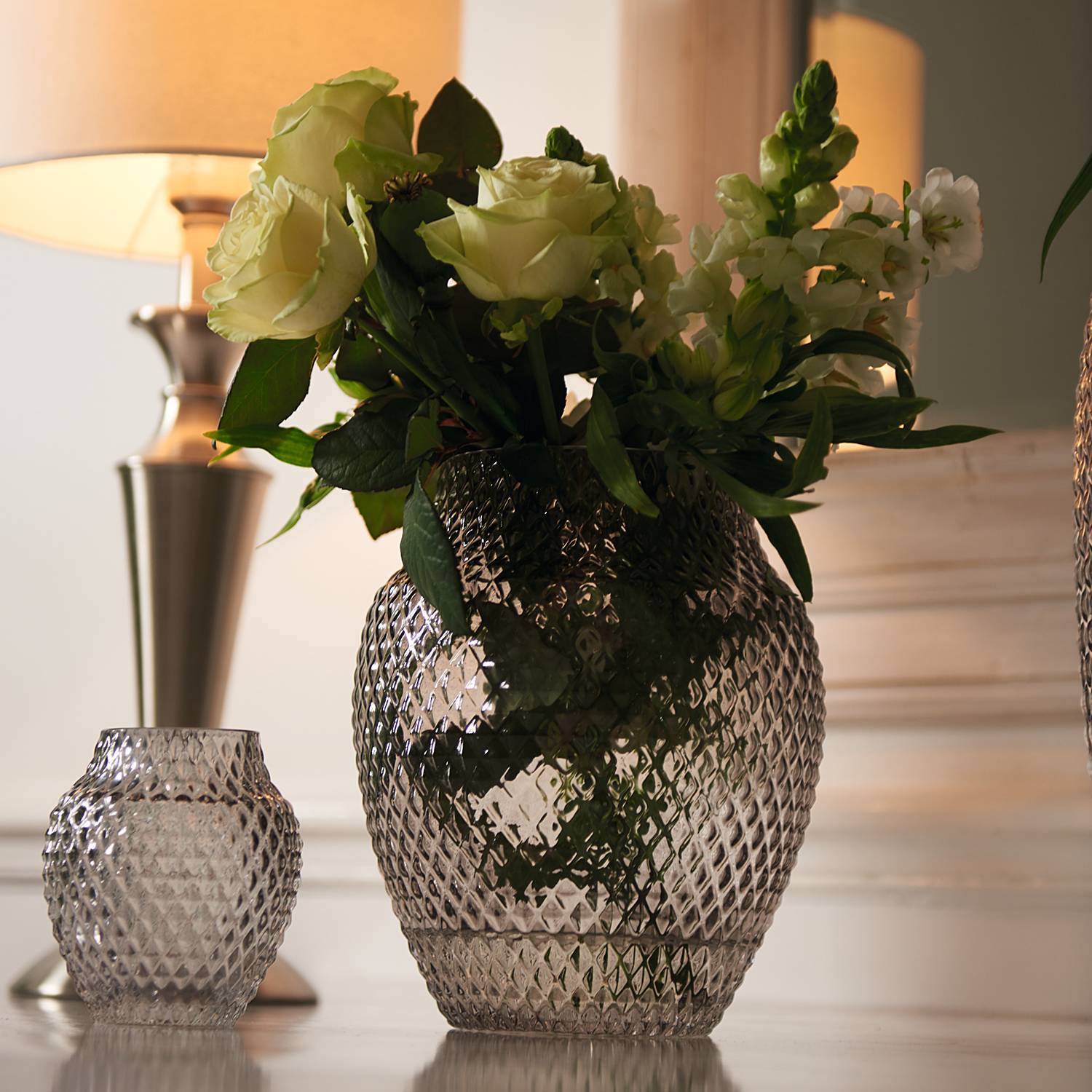 Vase Poesia II Glas Grau