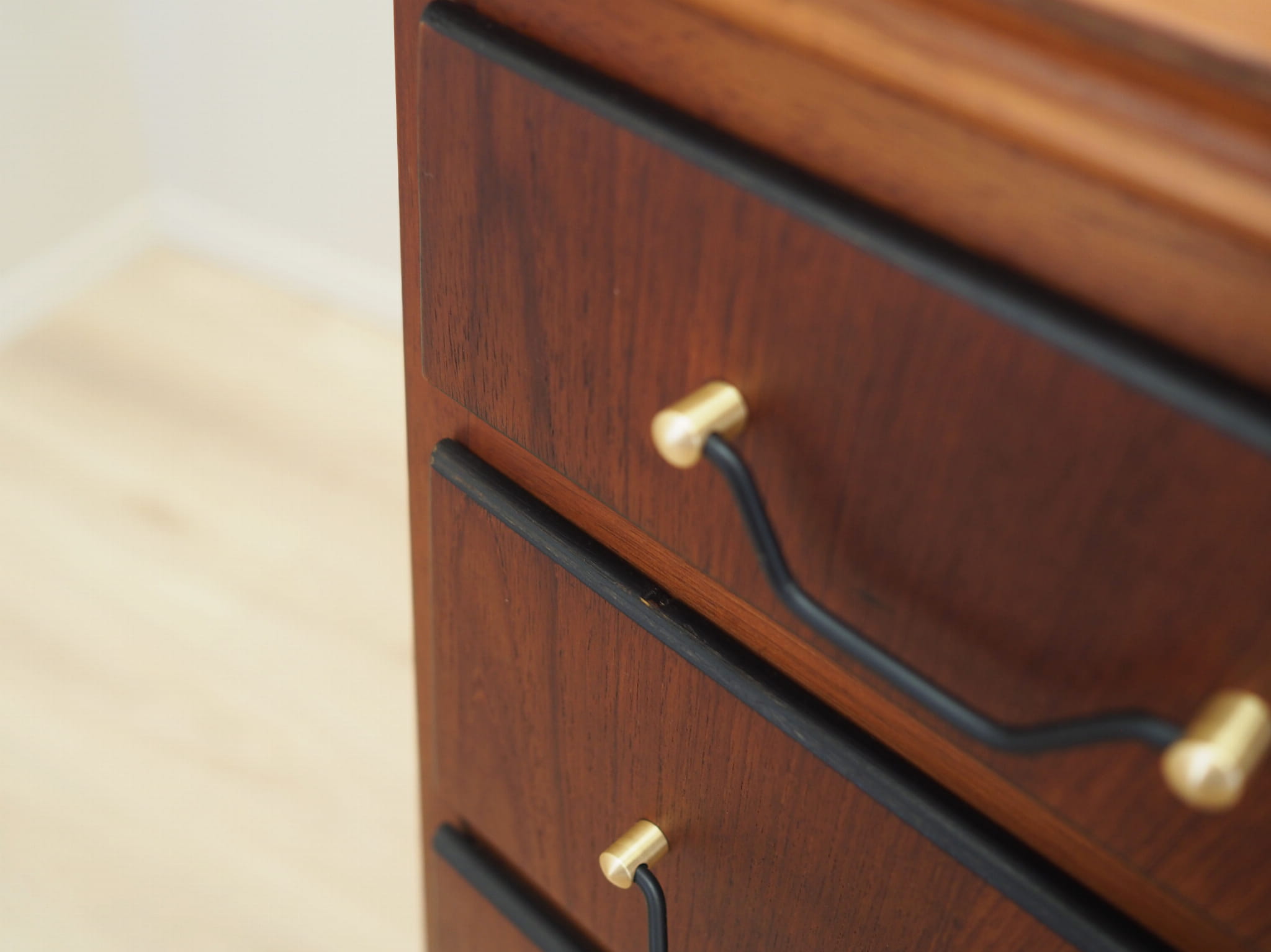 Vintage chest of drawers Teak wood Brown 1970s