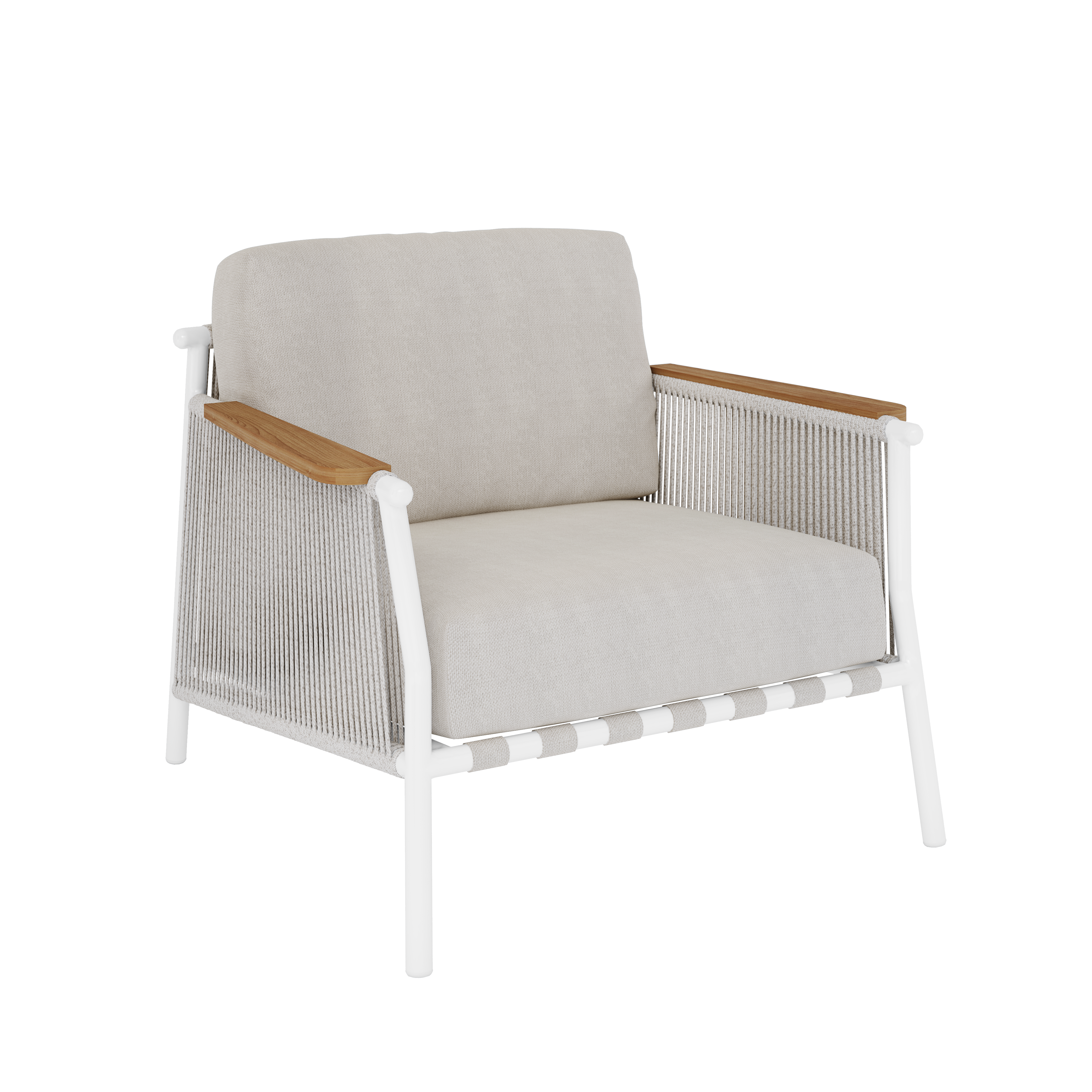 SCOOP Loungesessel Weiß Silber Kissen Wolken