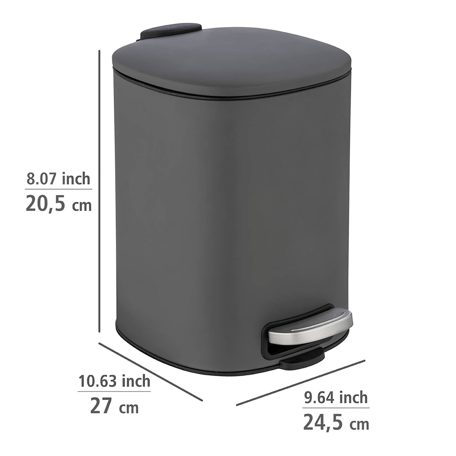 Treteimer Alassio Stahl Schwarz