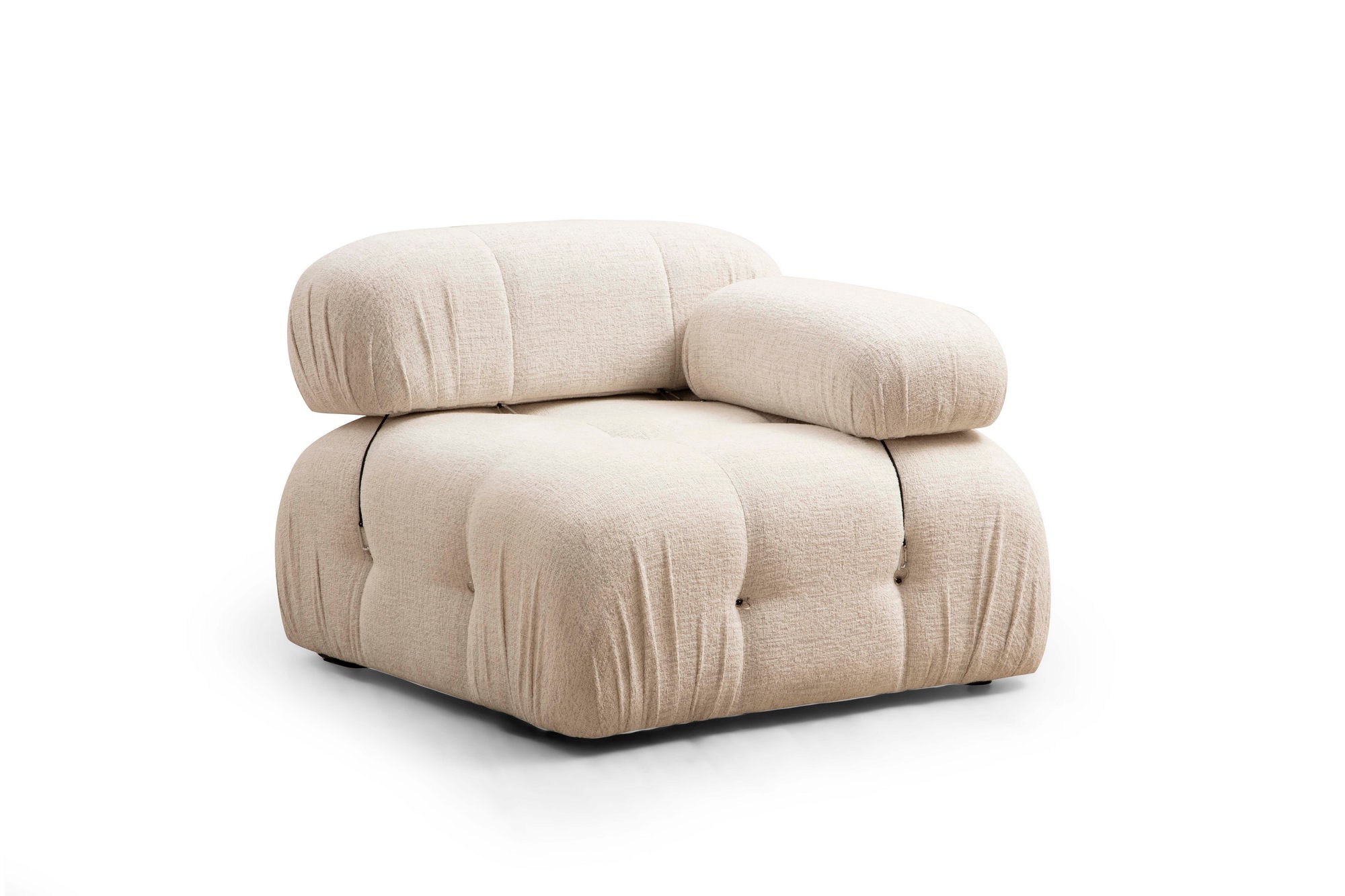 Sofa Récamiere Rechts Bouclé Creme