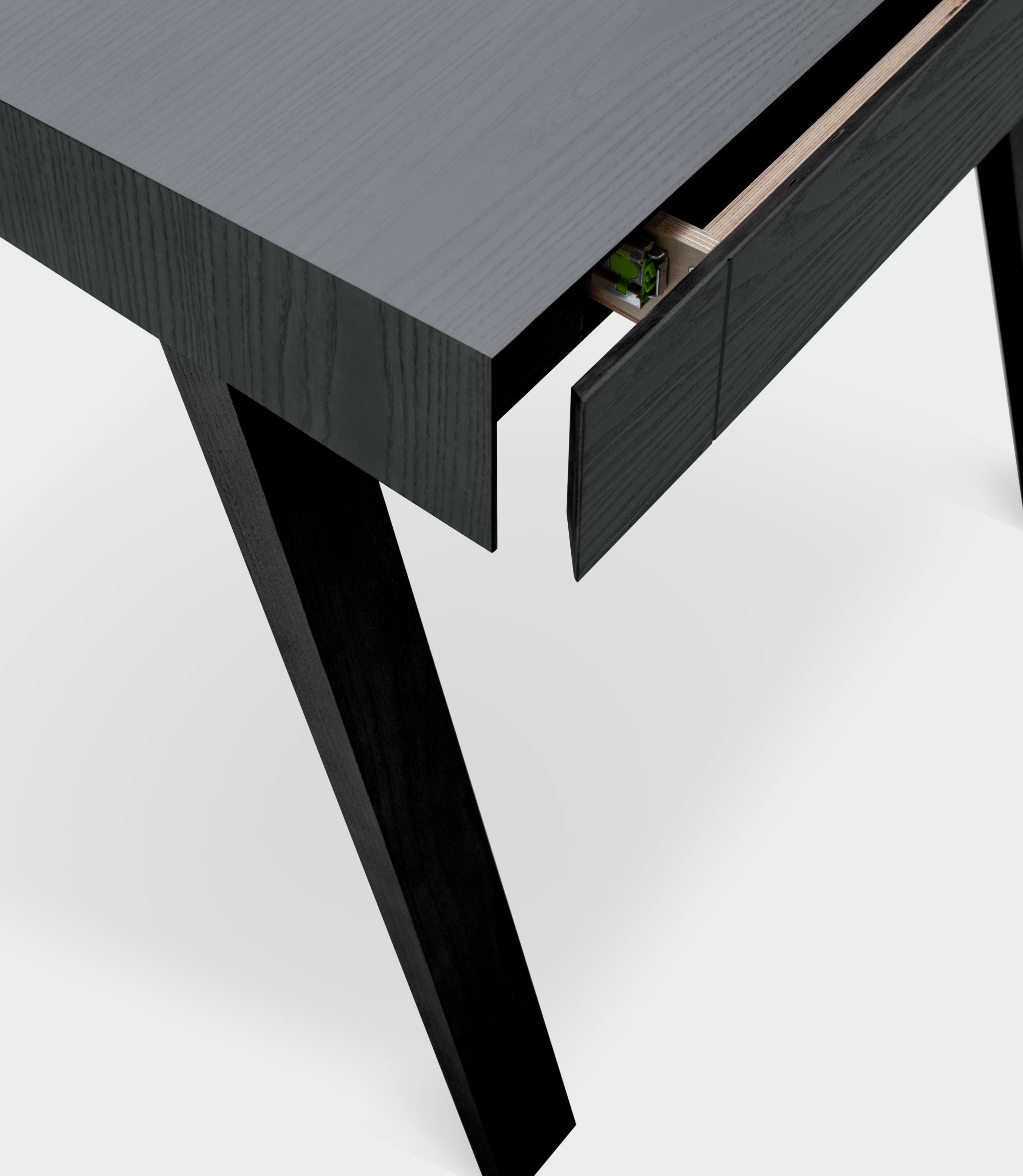 Schreibtisch 4.9 Eschenholz lackiert Schwarz